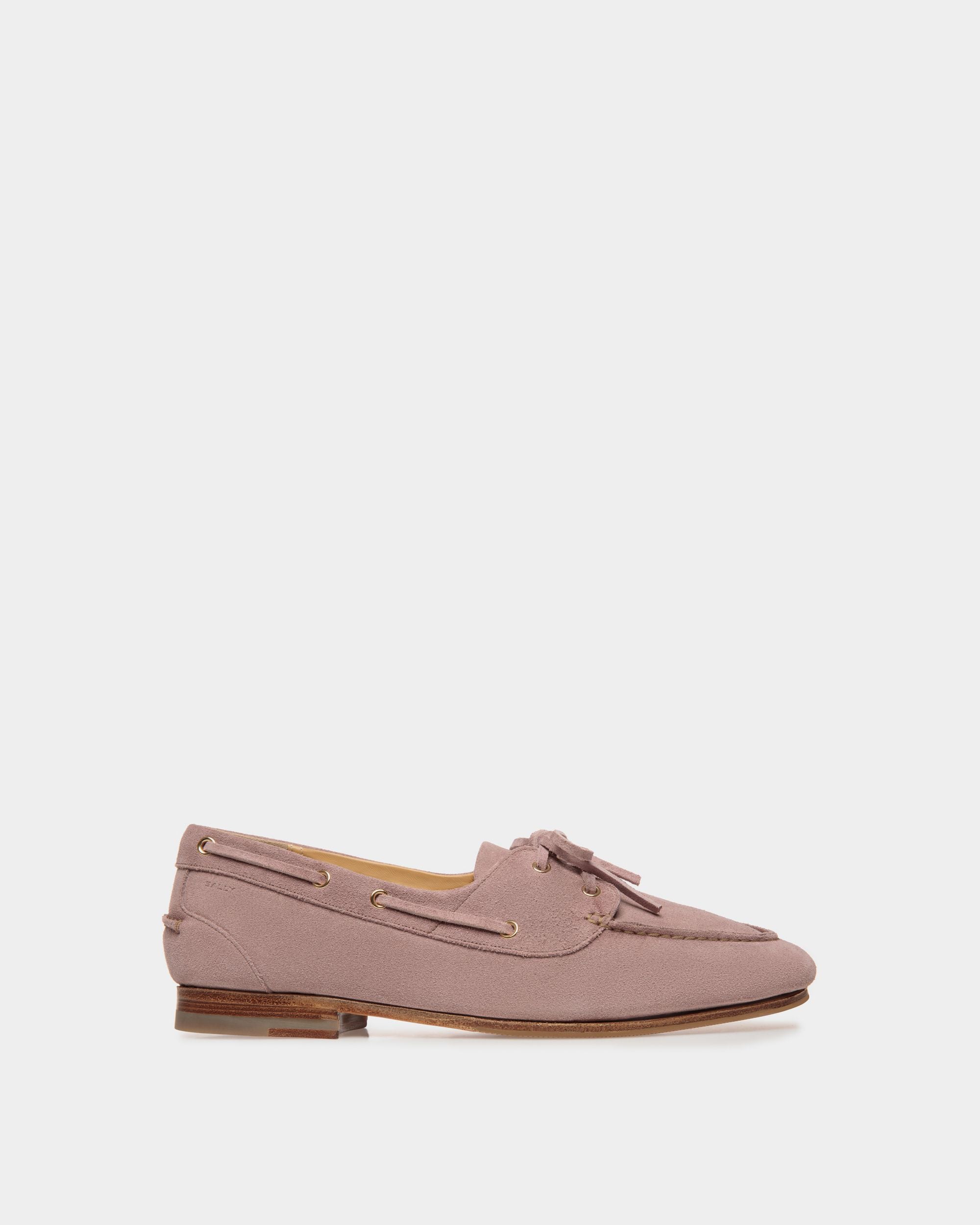 Plume Moccasin in Light Mauve Suede - Men's - Bally - 01