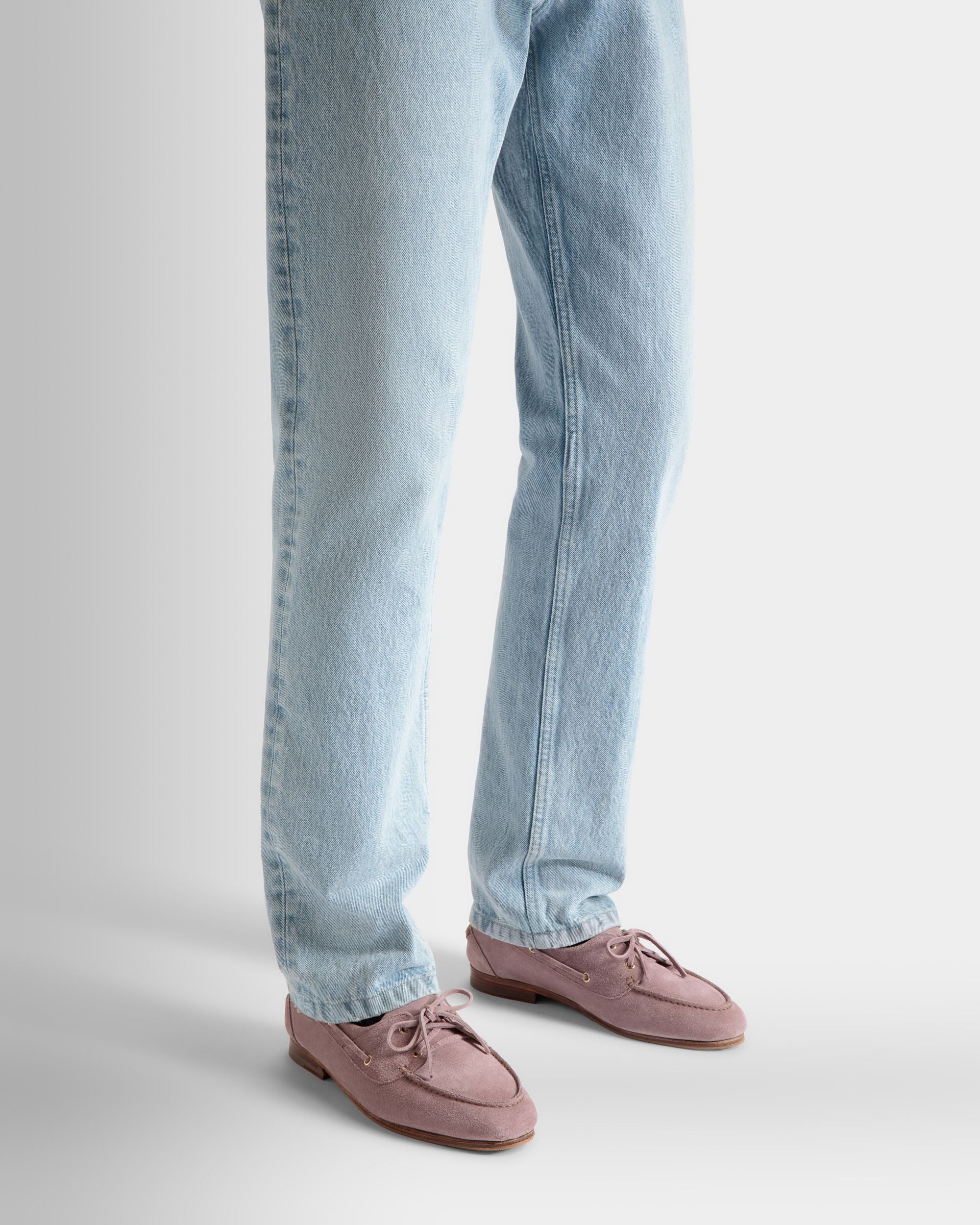 Plume Moccasin in Light Mauve Suede - Men's - Bally - 02