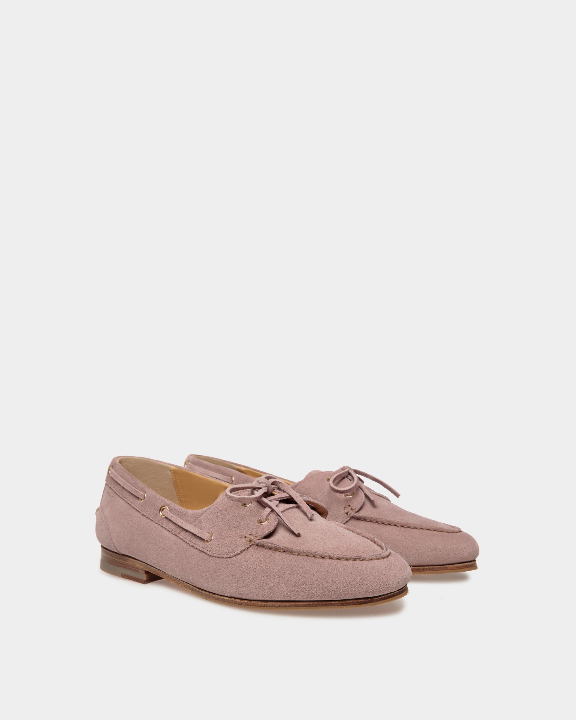 Plume Moccasin in Light Mauve Suede - Men's - Bally - 03