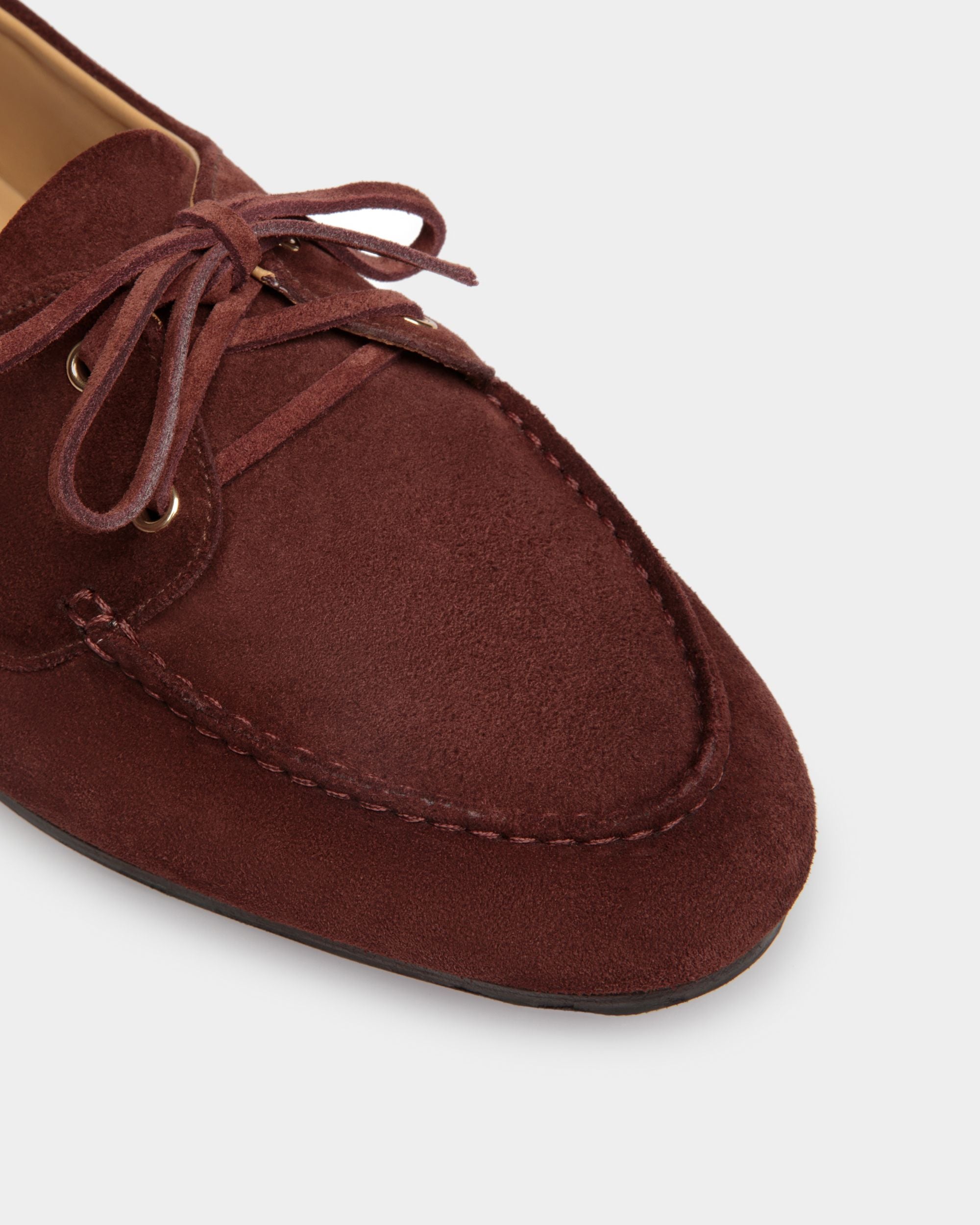 Men s Plume Moccasin in Chestnut Brown Suede Bally