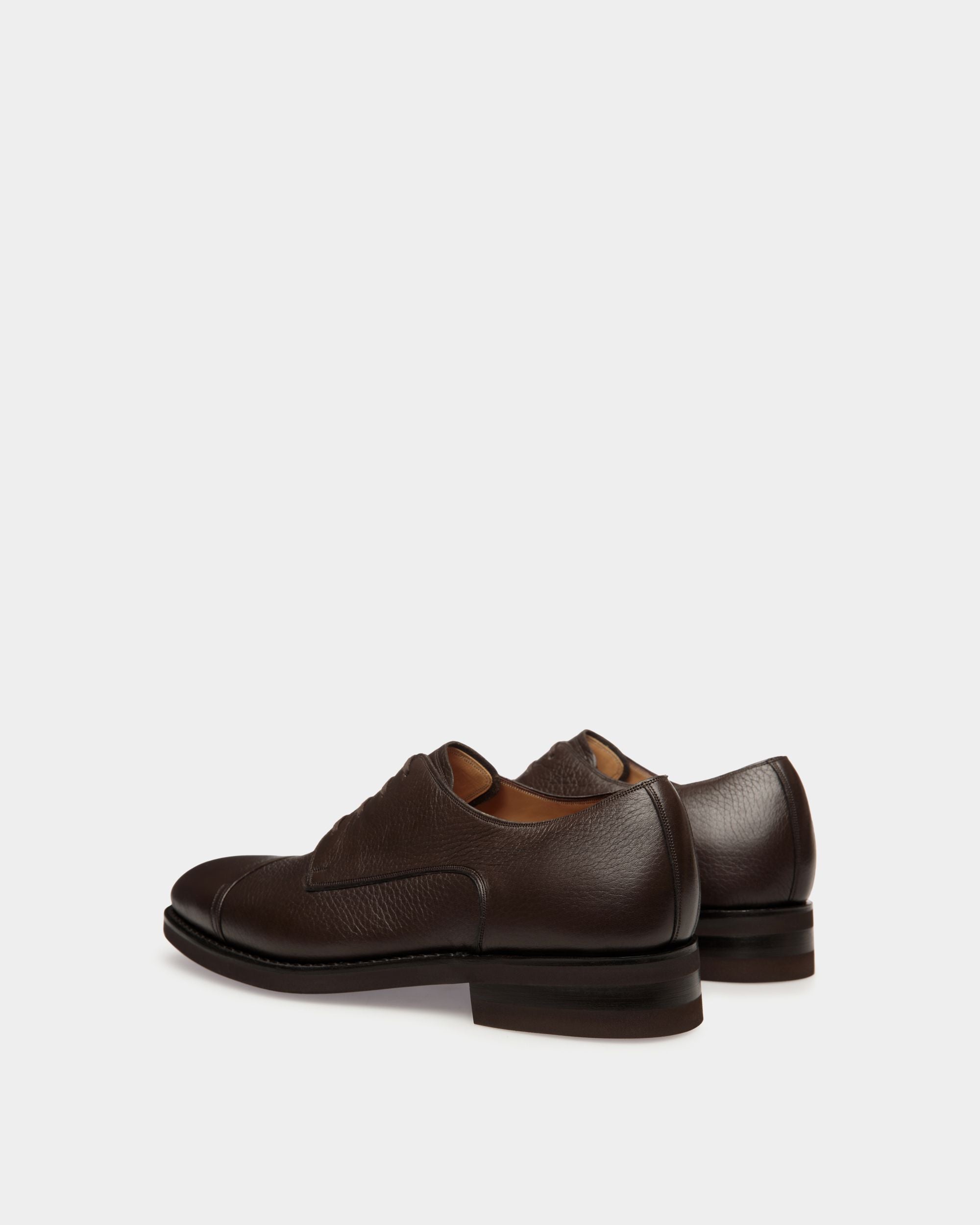 Scribe Un Derby In Ebano Deer Leather - Men's - Bally - 03