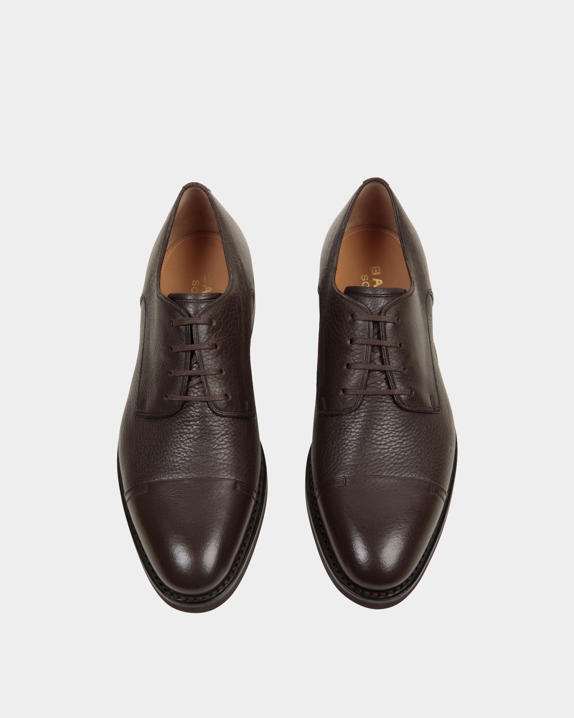 Scribe Un Derby In Ebano Deer Leather - Men's - Bally - 04
