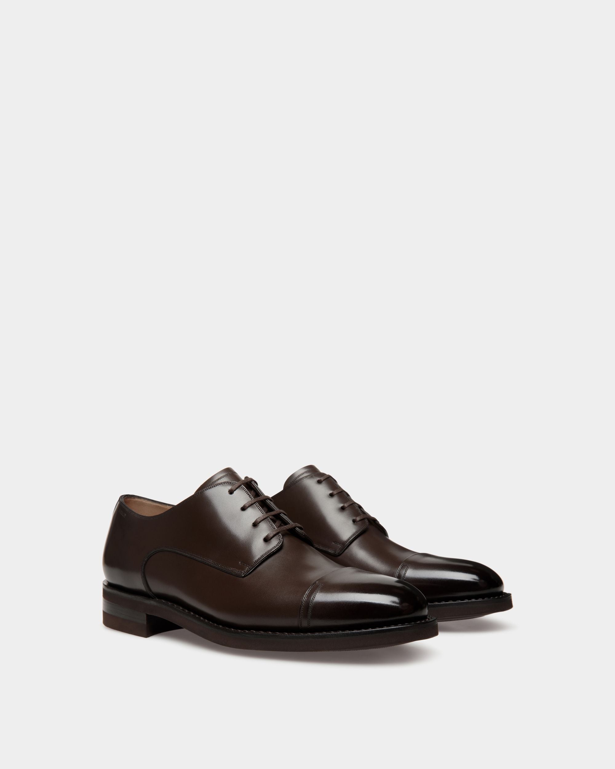 Scribe Un Derby in Ebano Leather - Men's - Bally - 02