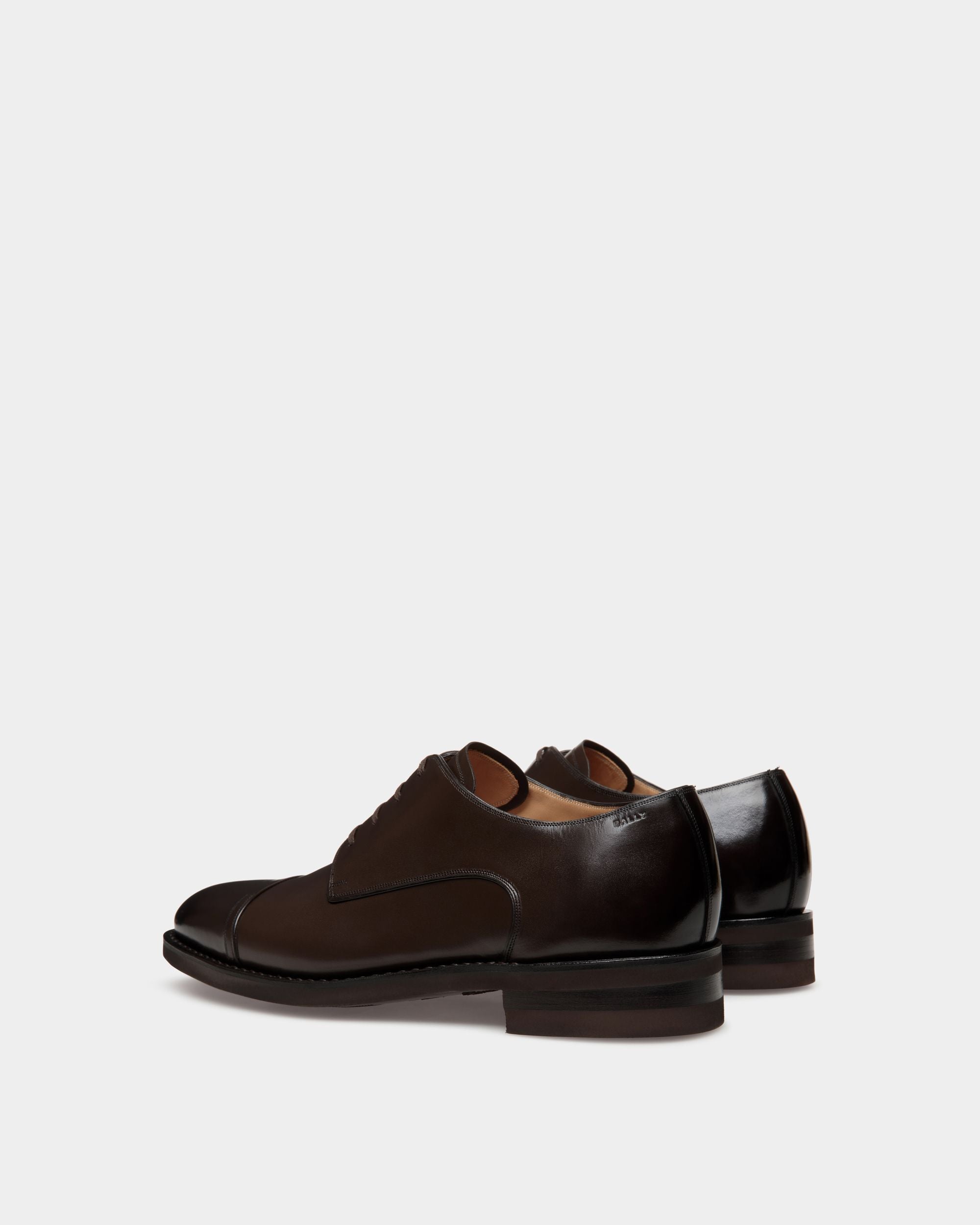 Scribe Un Derby in Ebano Leather - Men's - Bally - 03