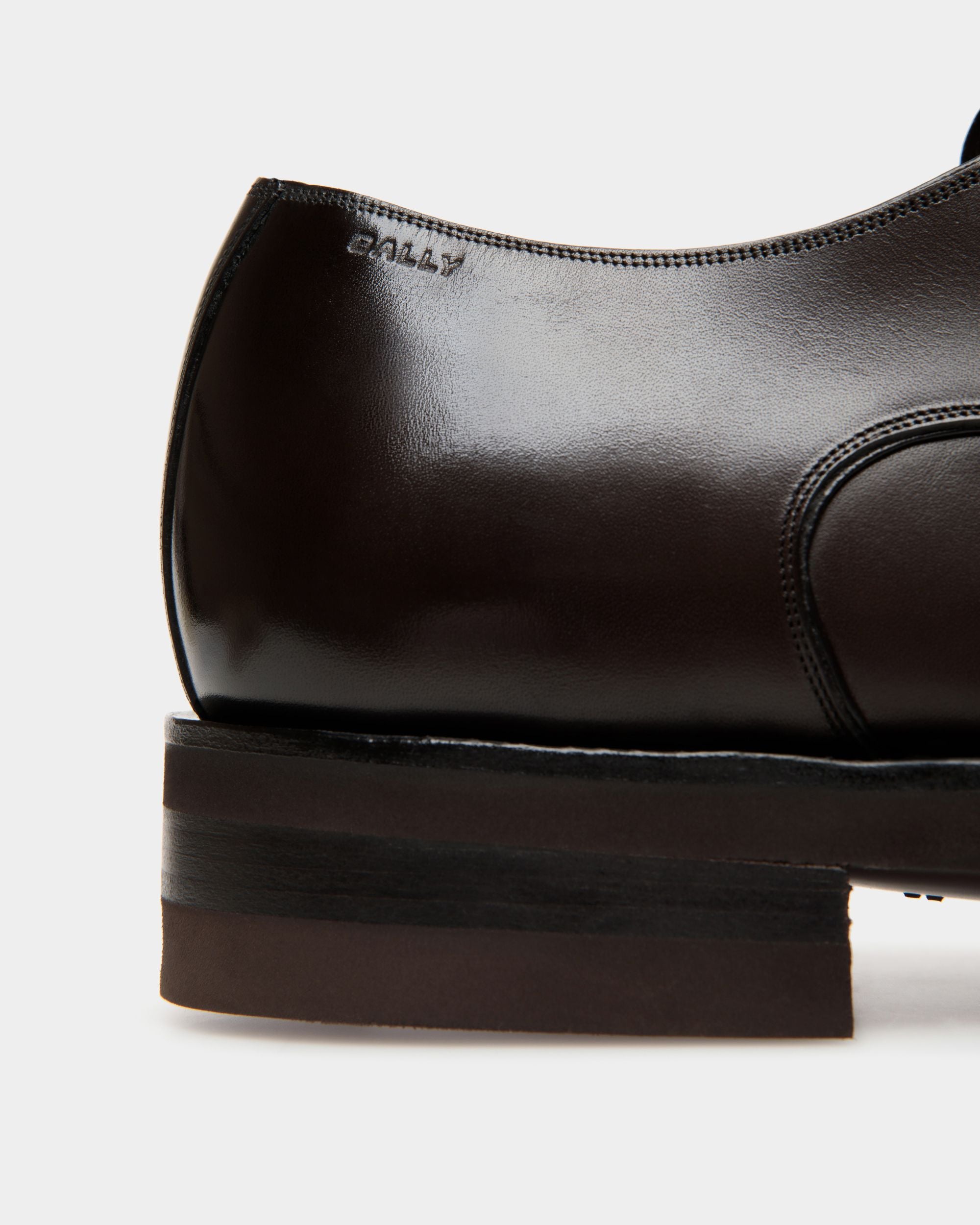 Scribe Un Derby in Ebano Leather - Men's - Bally - 05