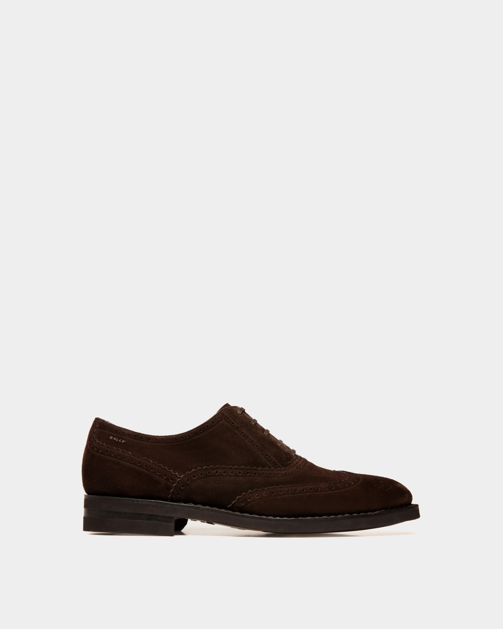 Scribe Un Oxford in Ebano Suede Leather - Men's - Bally - 01