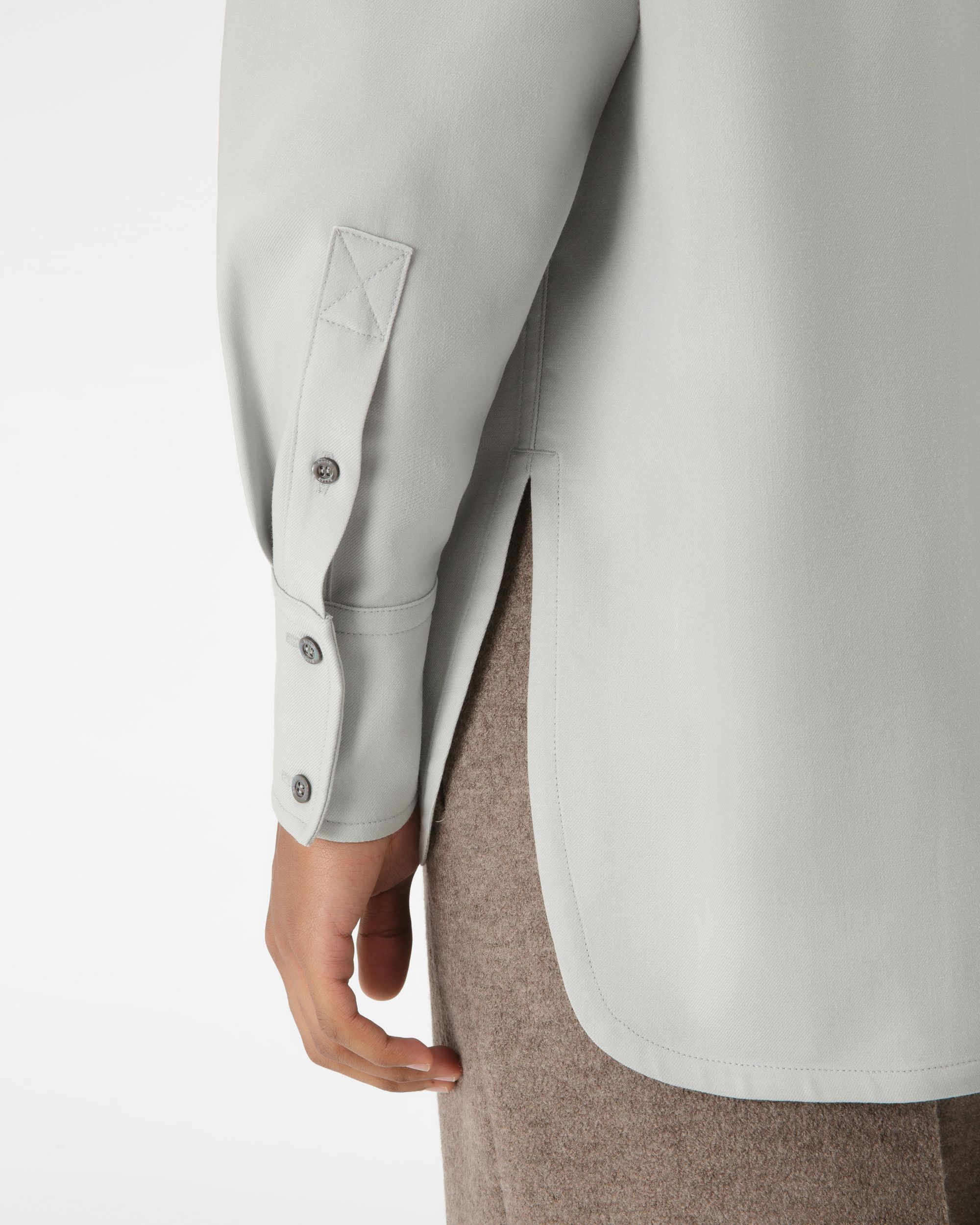 Wool Shirt In Light Blue - Men's - Bally - 02
