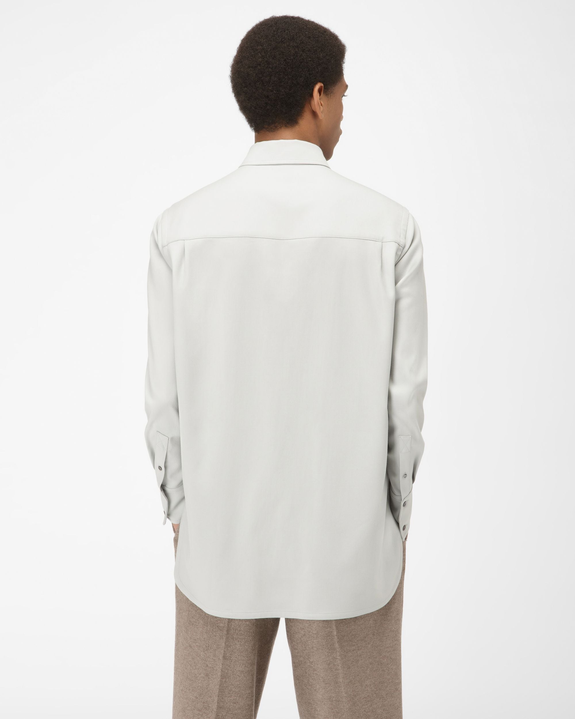 Wool Shirt In Light Blue - Men's - Bally - 03