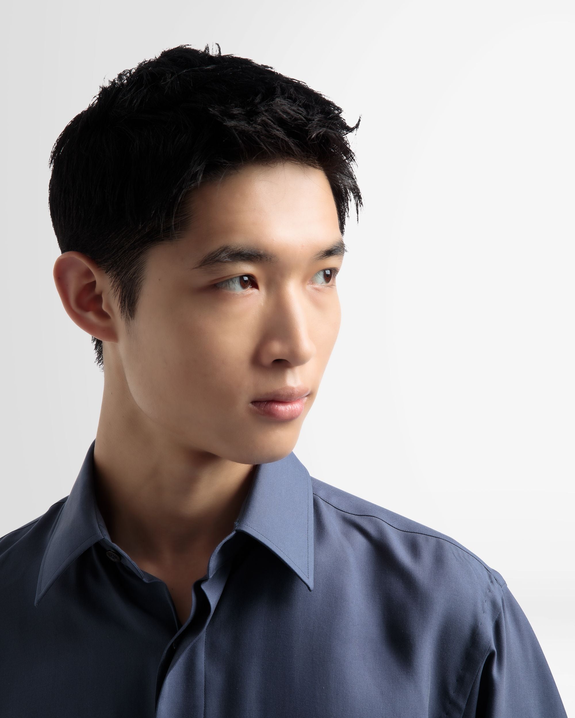 Pocket Front Silk Shirt In Navy - Men's - Bally - 03