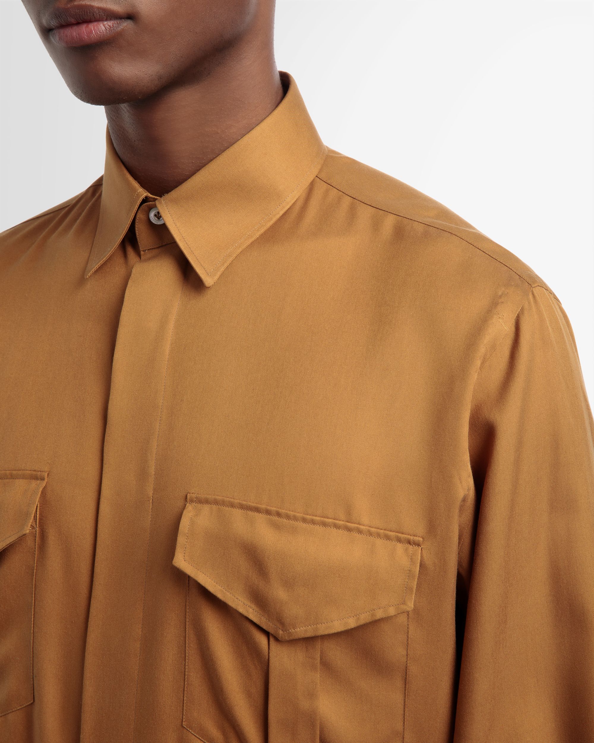 Pocket Front Silk Shirt In Desert - Men's - Bally - 03