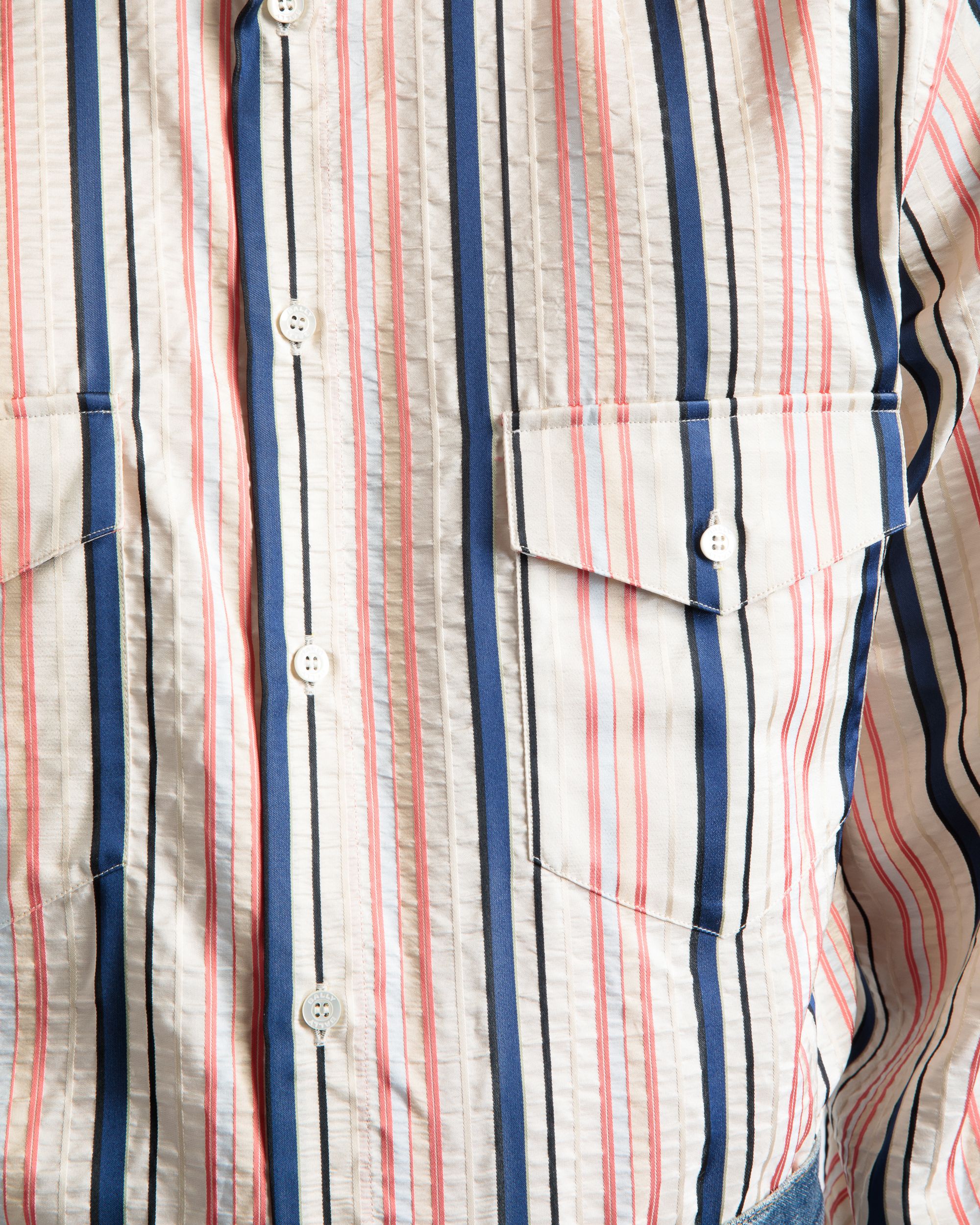 Blouson Sleeve Shirt In Multicolour Silk - Men's - Bally - 03