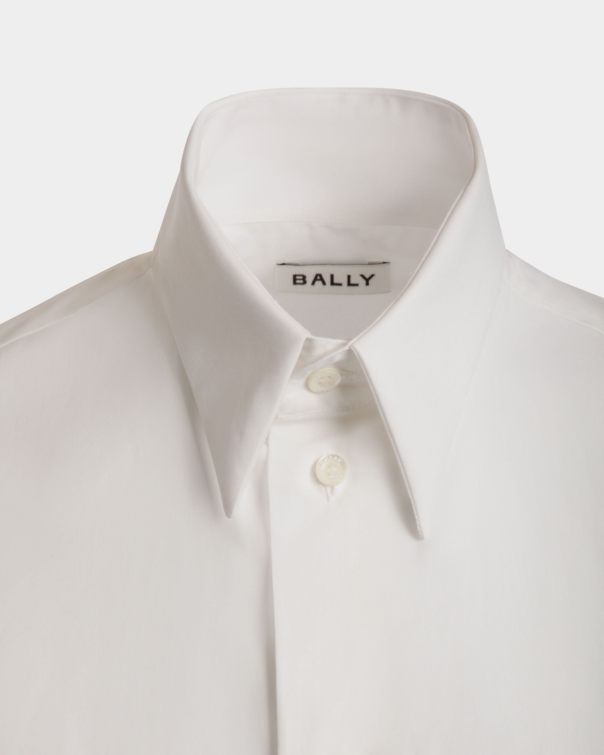 Long Sleeve Shirt In White Cotton - Men's - Bally - 04