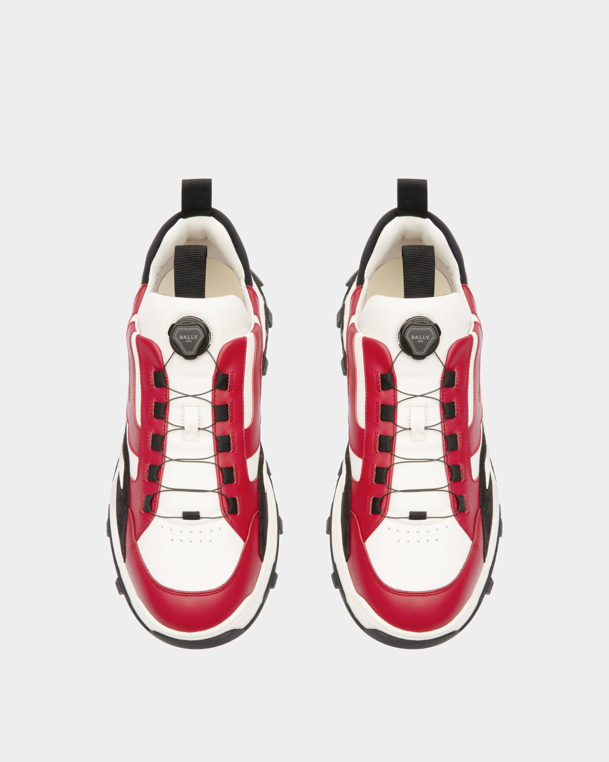 Harrys Leather Sneakers In Red - Men's - Bally - 02