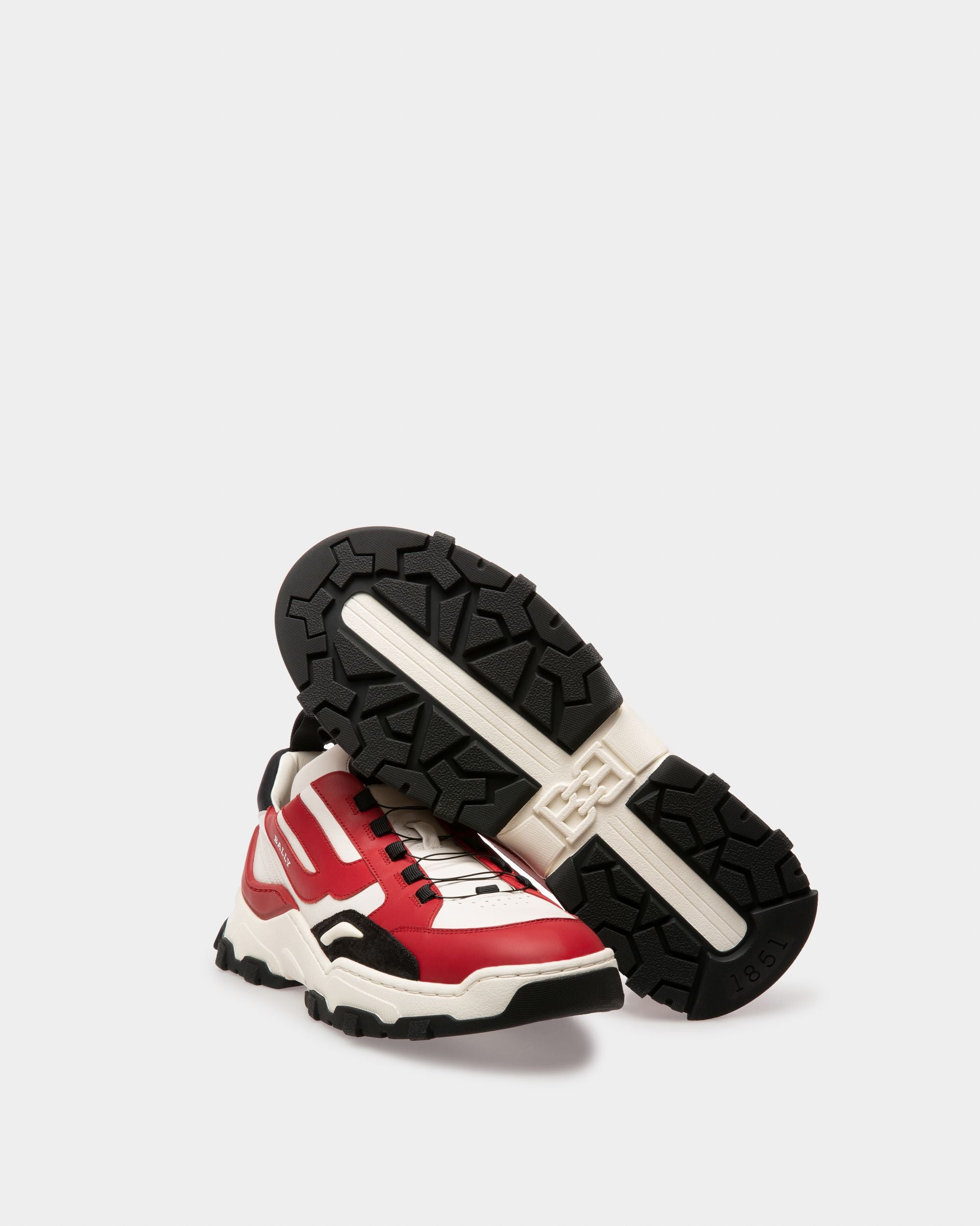 Harrys Leather Sneakers In Red - Men's - Bally - 05