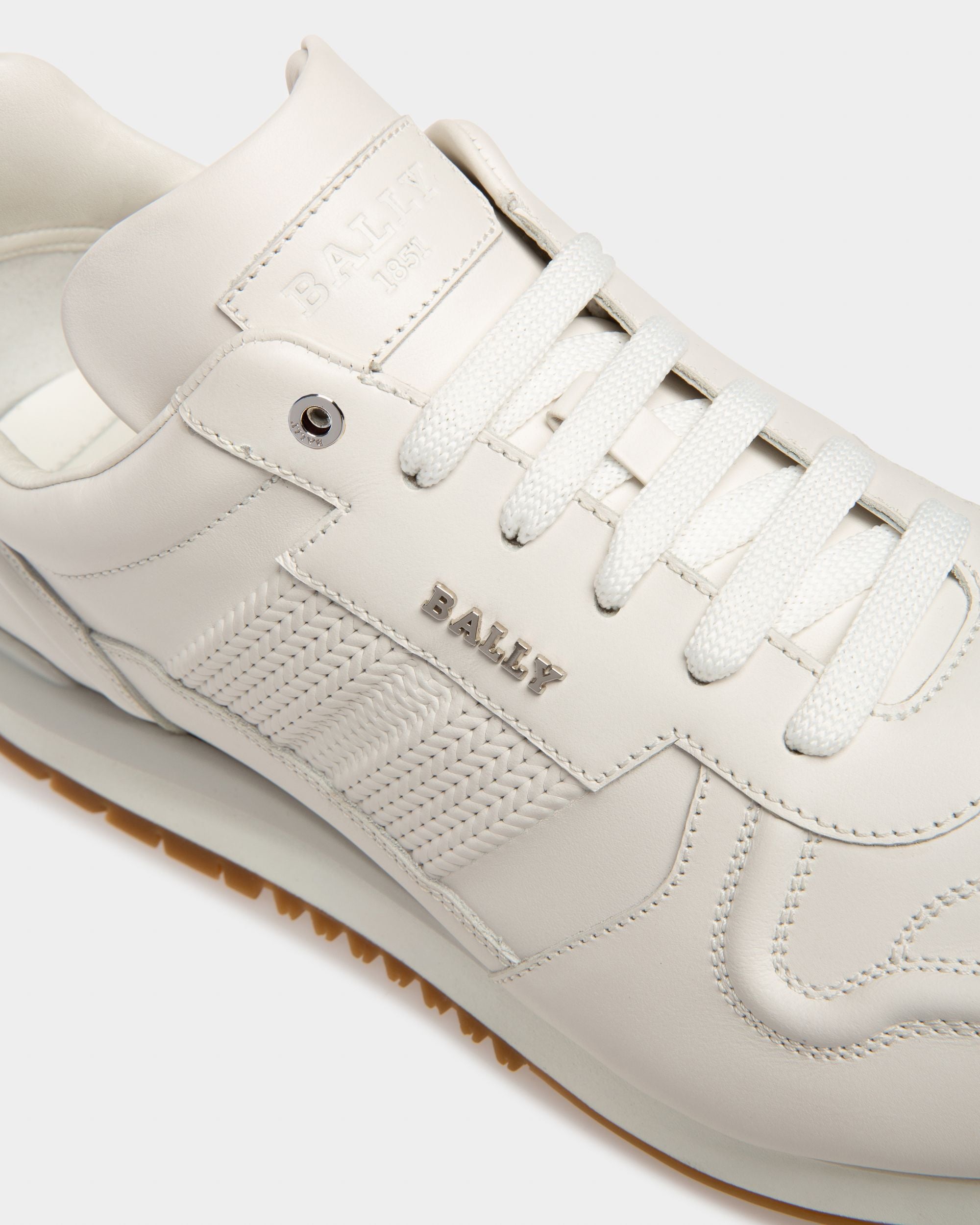 Asper In White Leather And Fabric - Men's - Bally - 05