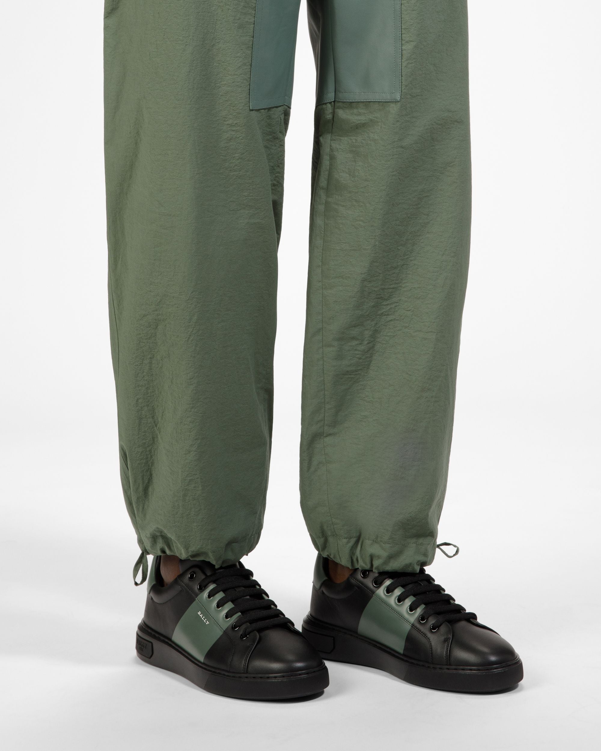 Mitty Leather Sneakers In Black & Green - Men's - Bally - 03