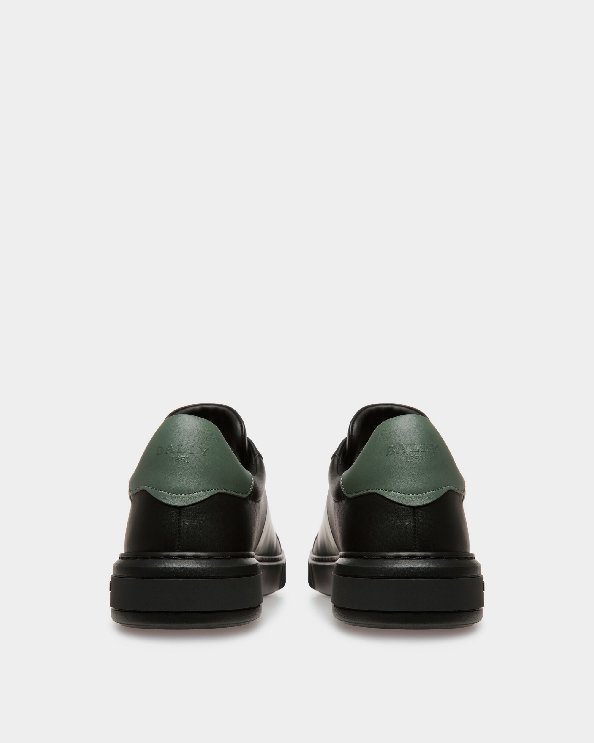 Mitty Leather Sneakers In Black & Green - Men's - Bally - 04