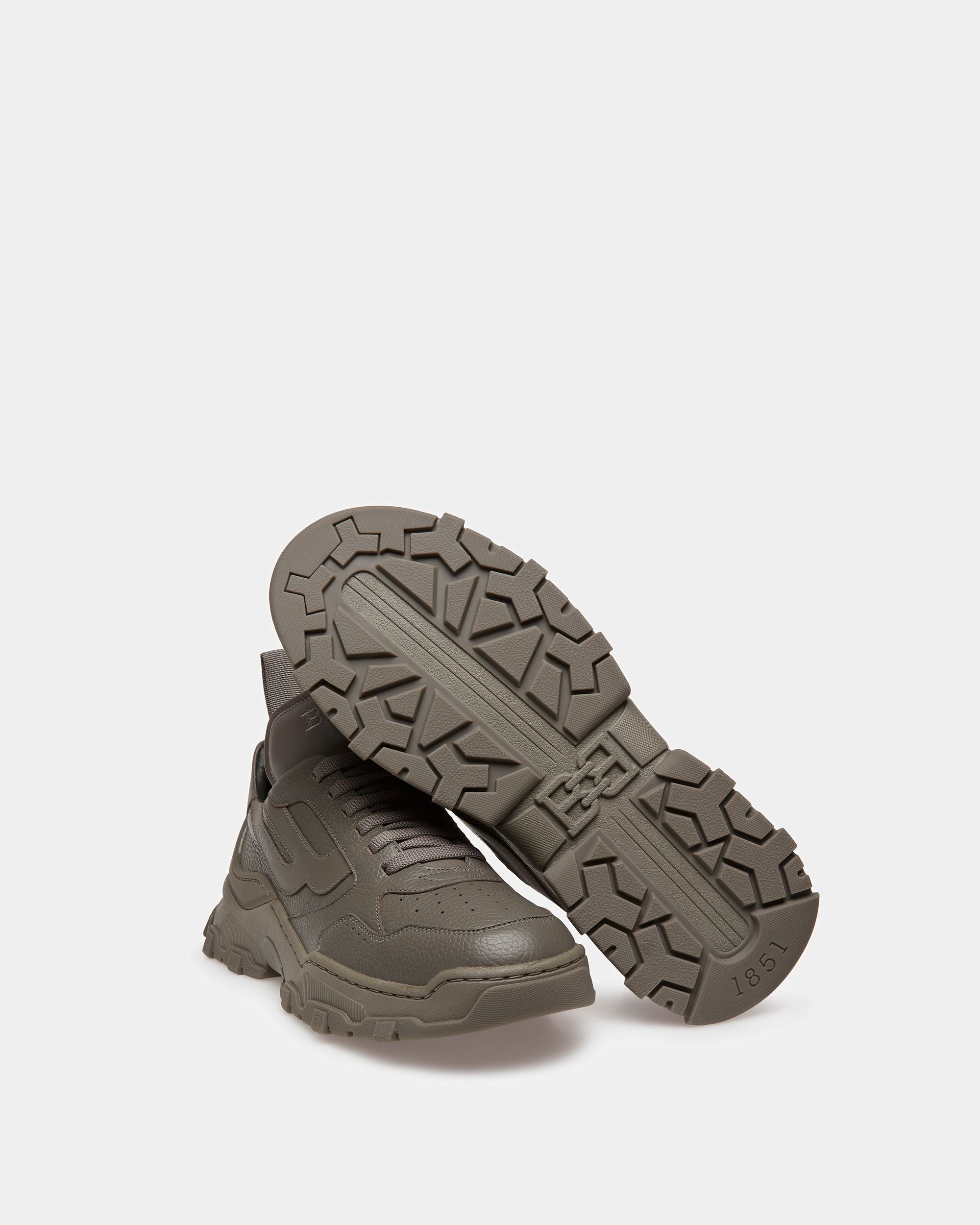 Holden Leather Sneakers In Dark Mineral - Men's - Bally - 05