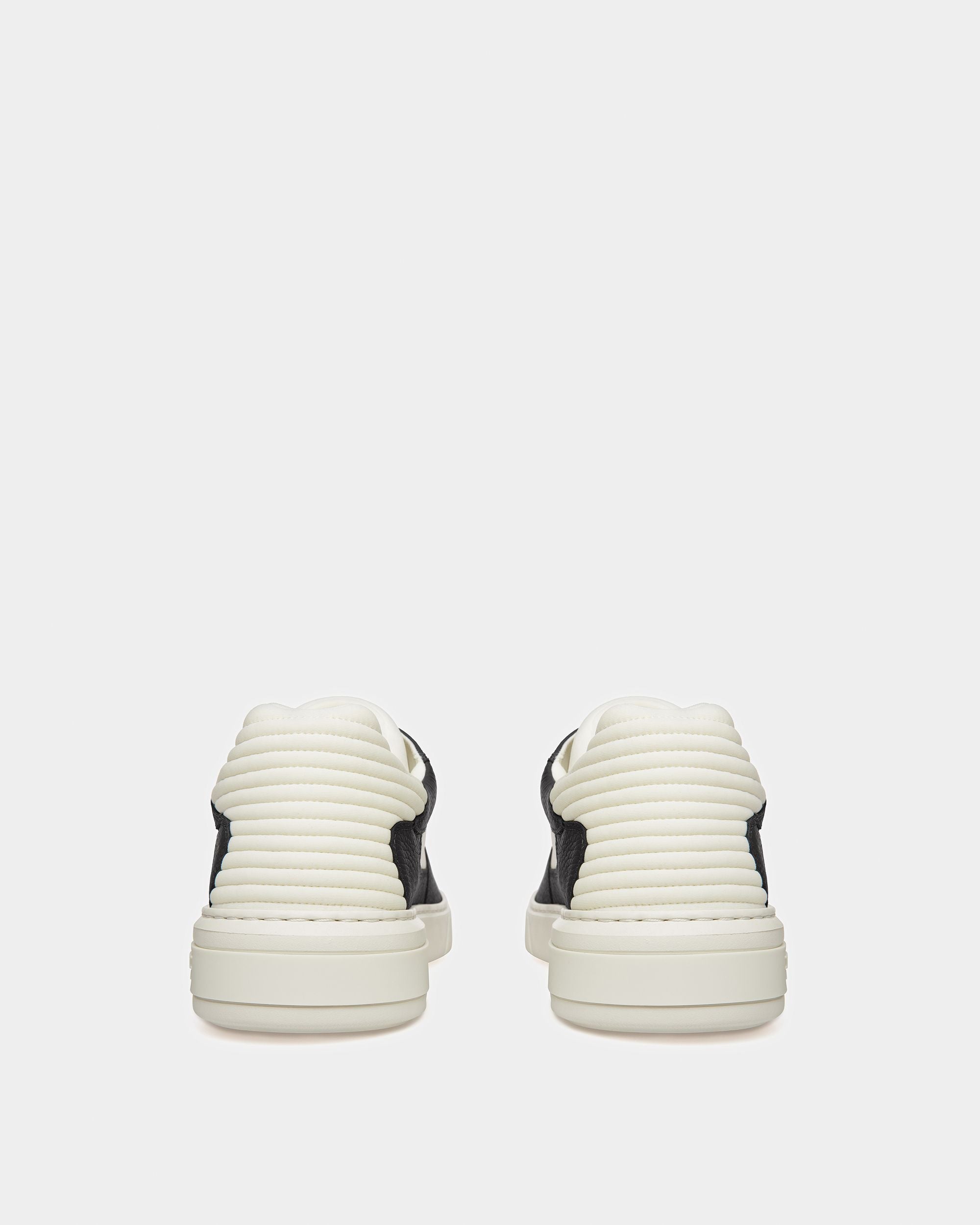Mark Leather And Fabric Sneakers In Black And White - Men's - Bally - 04