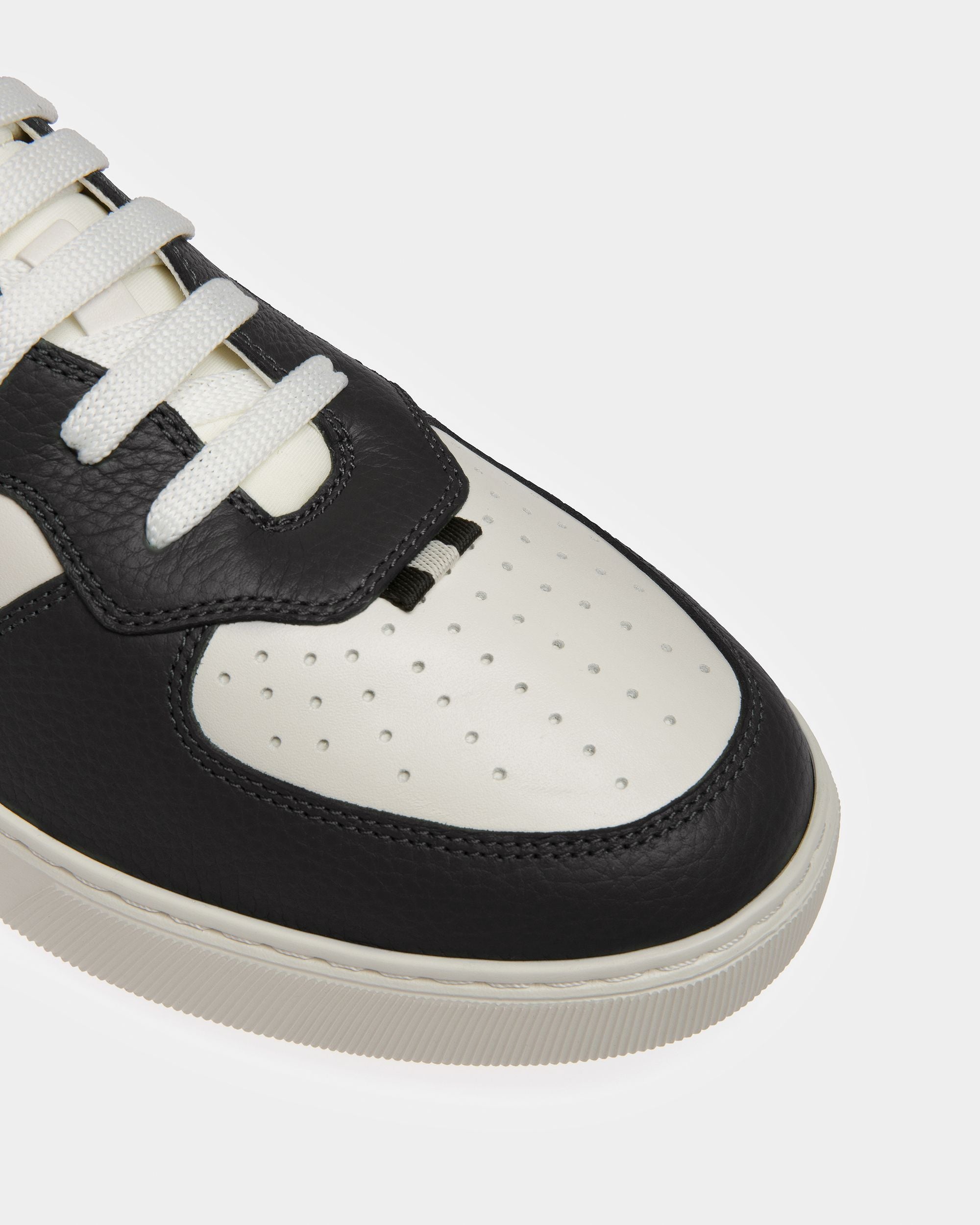 Mark Leather And Fabric Sneakers In Black And White - Men's - Bally - 06