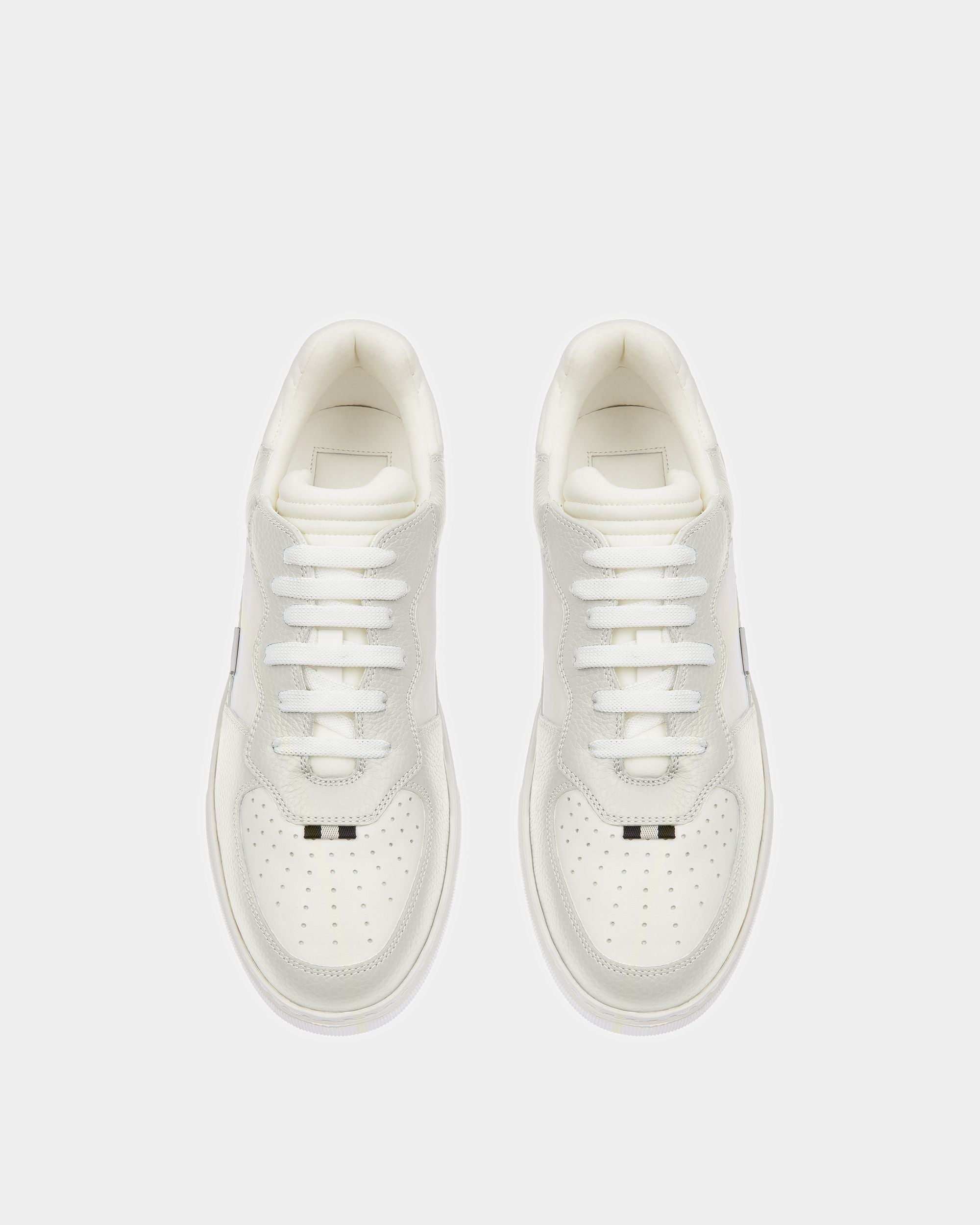 Mark Leather And Fabric Sneakers In White - Men's - Bally - 02