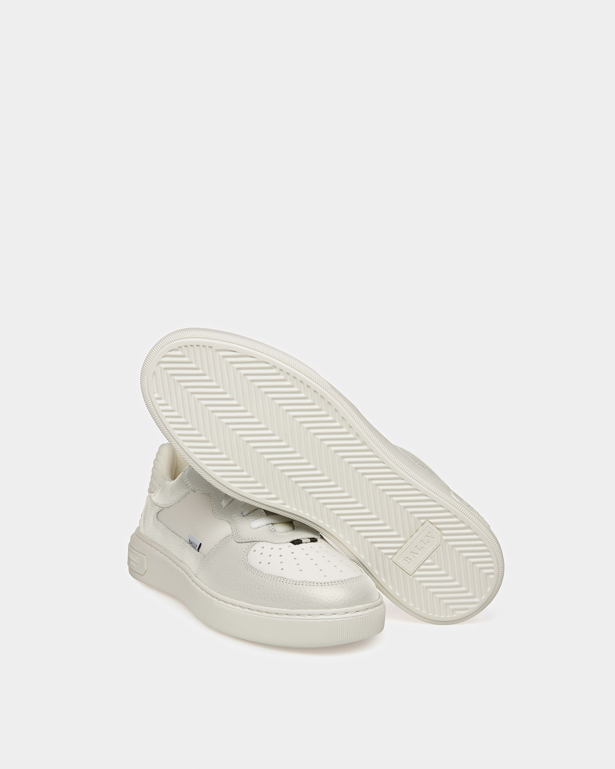 Mark Leather And Fabric Sneakers In White - Men's - Bally - 04