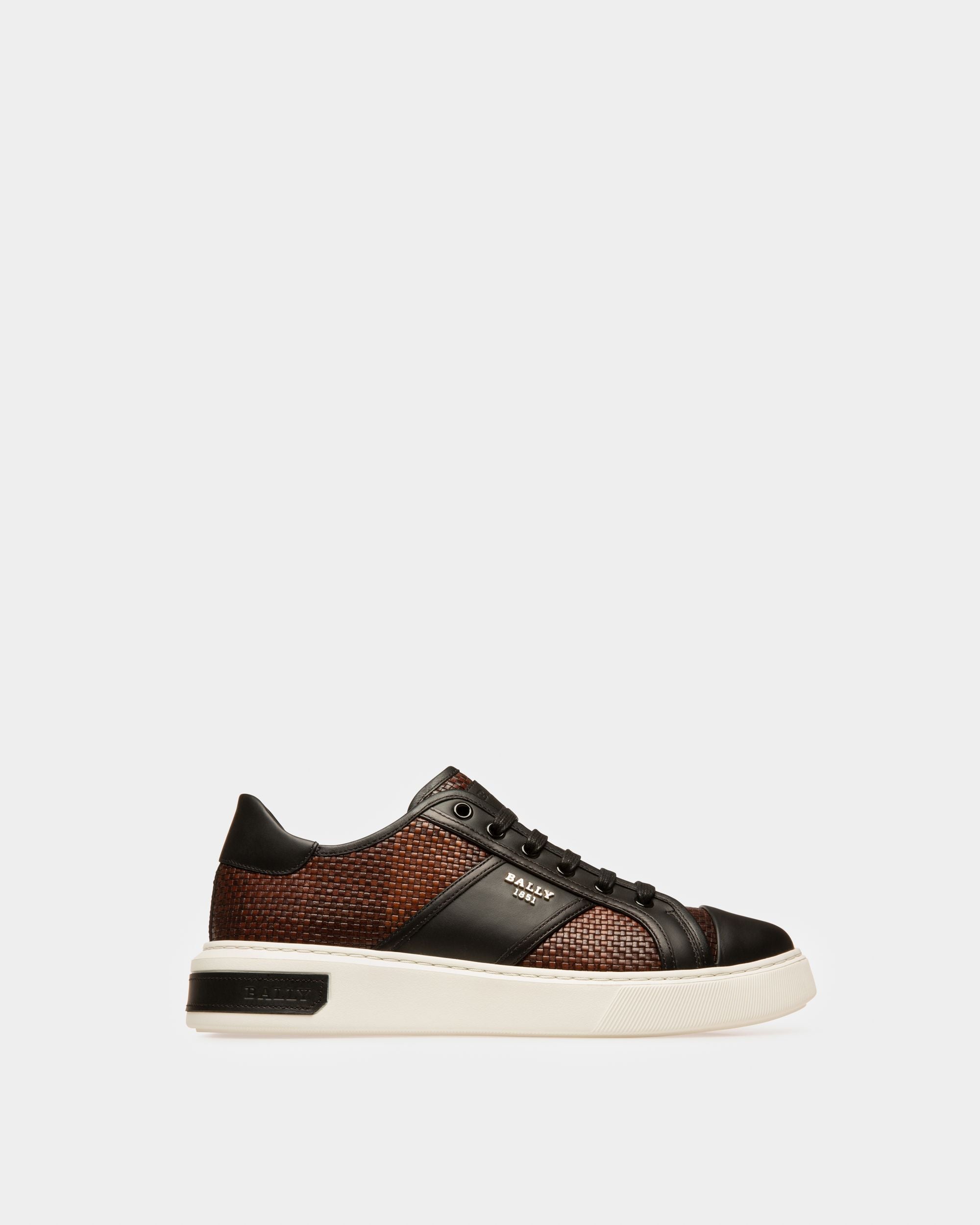Myller Leather Sneakers In Black & Brown - Men's - Bally - 01