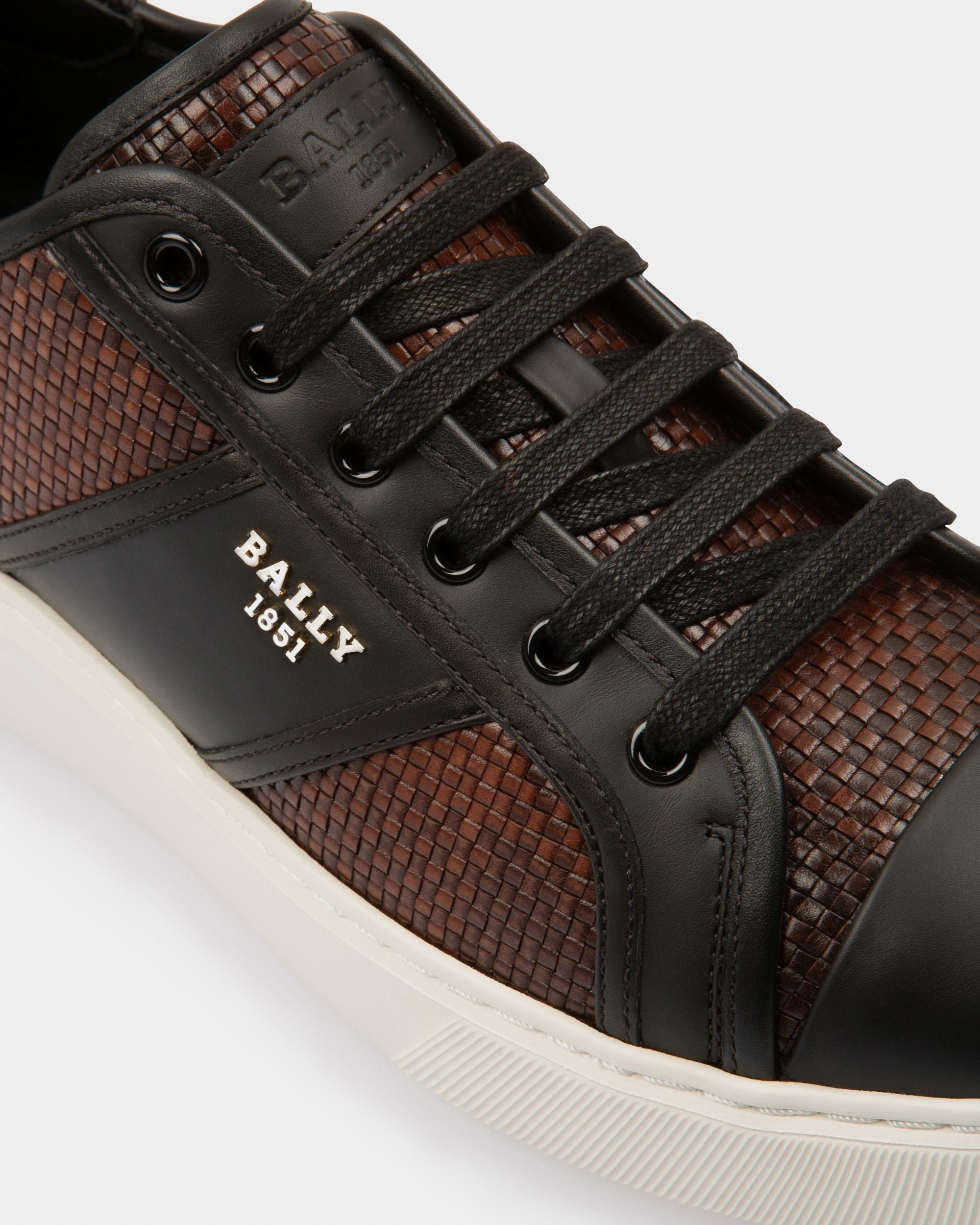 Myller Leather Sneakers In Black & Brown - Men's - Bally - 05