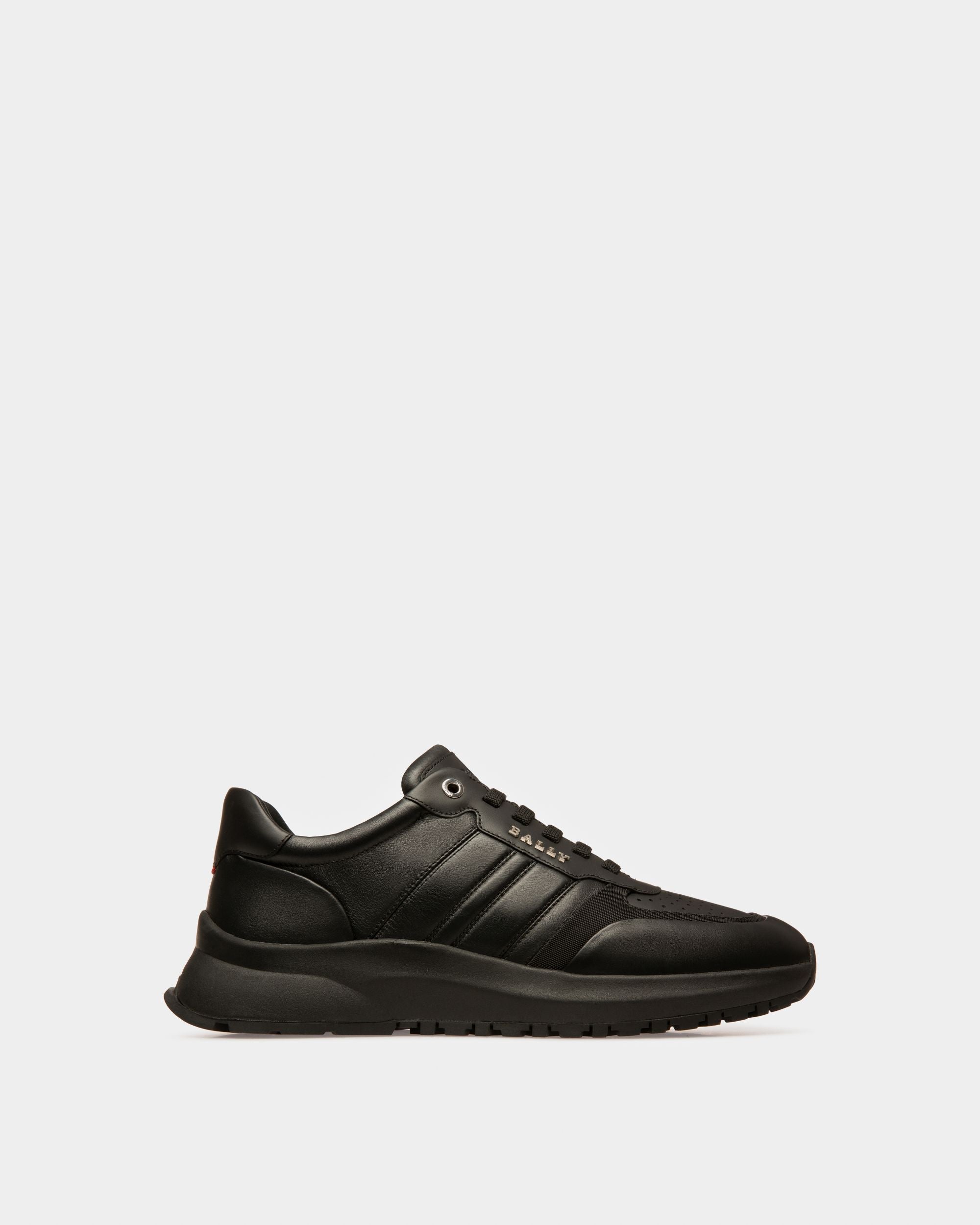 Dessye Leather And Fabric Sneakers In Black - Men's - Bally - 01