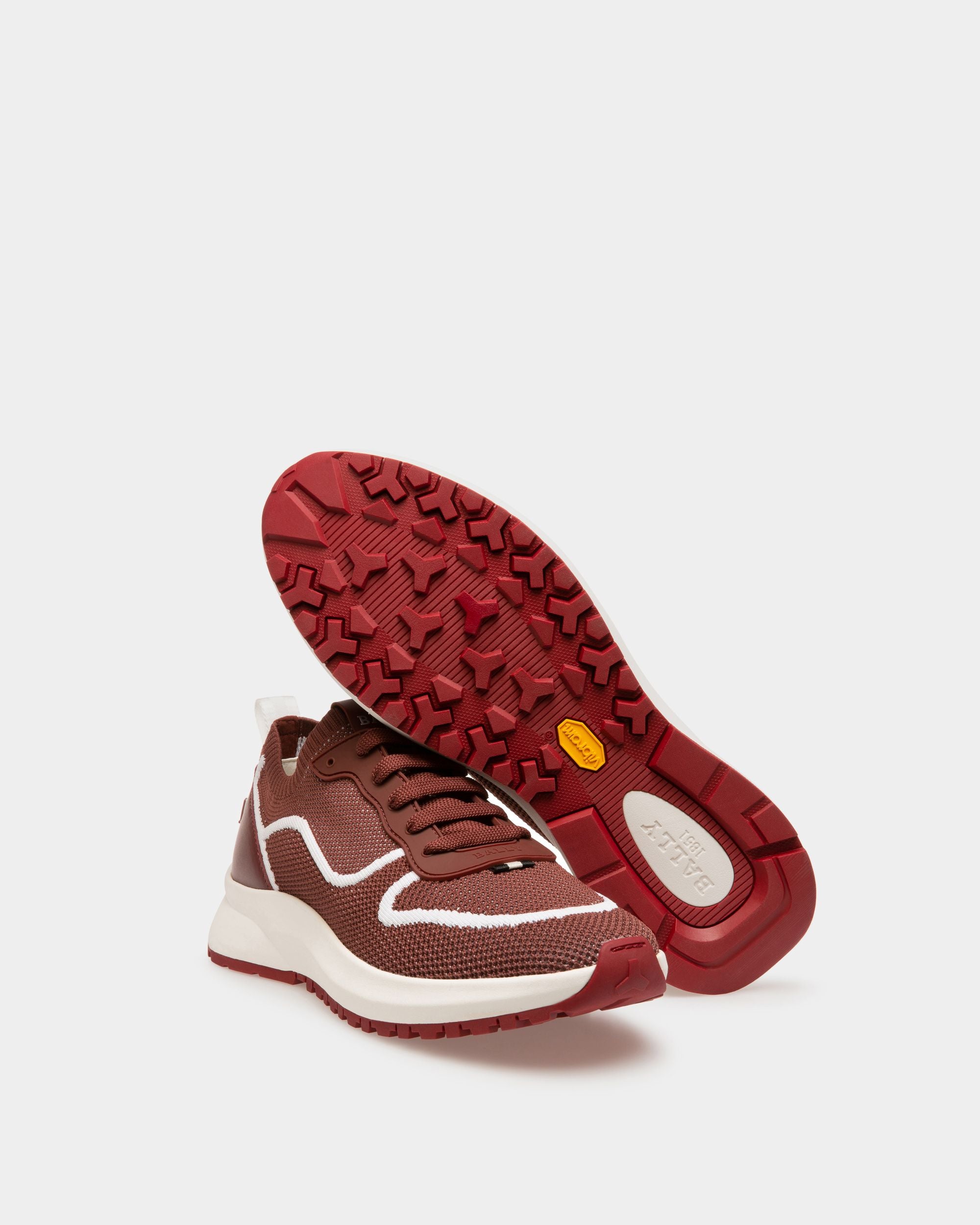 Davyn Mesh Sneakers In Heritage Red & White - Men's - Bally - 02
