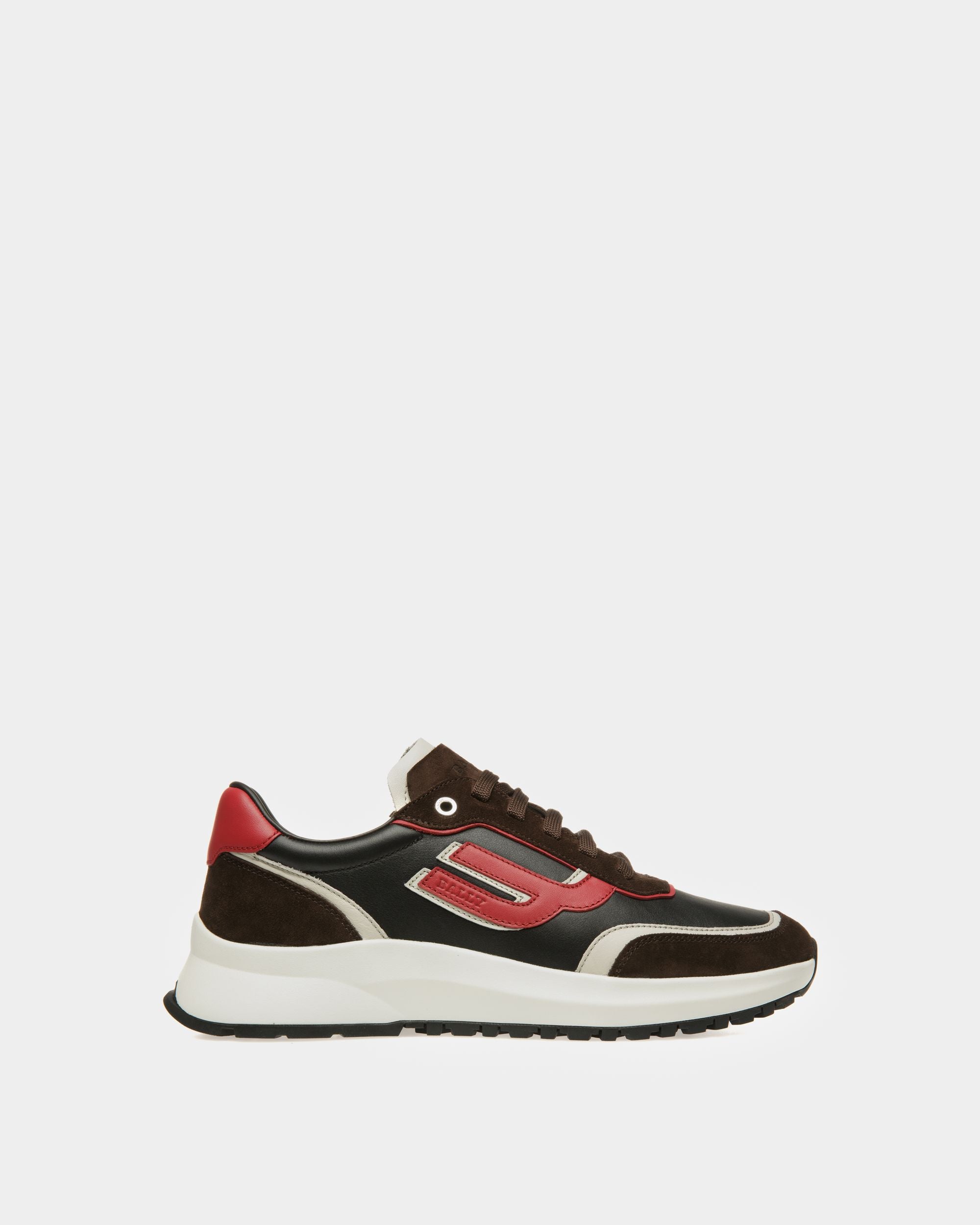 Demmy Leather Sneakers In Ebony Brown - Men's - Bally - 01