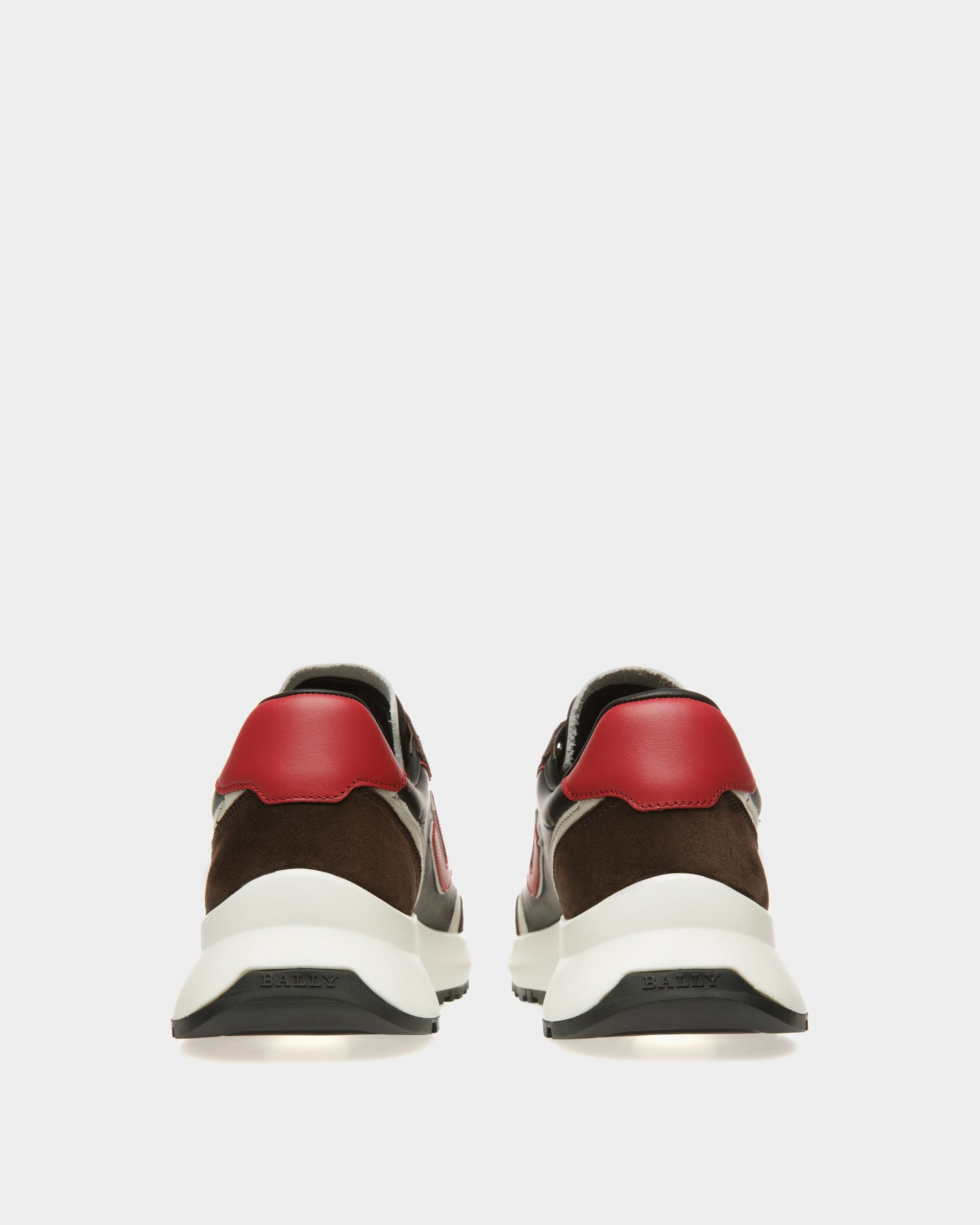 Demmy Leather Sneakers In Ebony Brown - Men's - Bally - 04