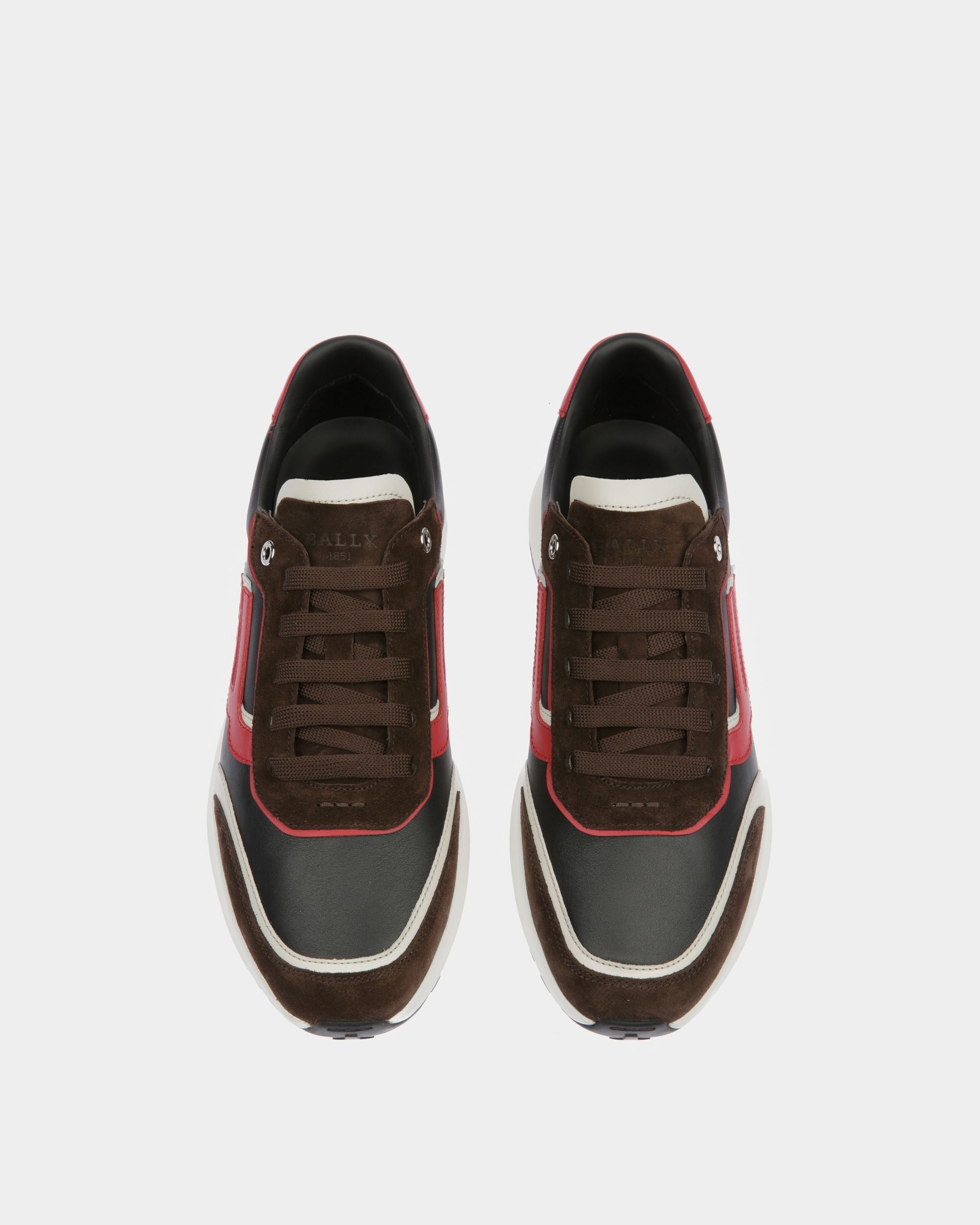 Demmy Leather Sneakers In Ebony Brown - Men's - Bally - 05