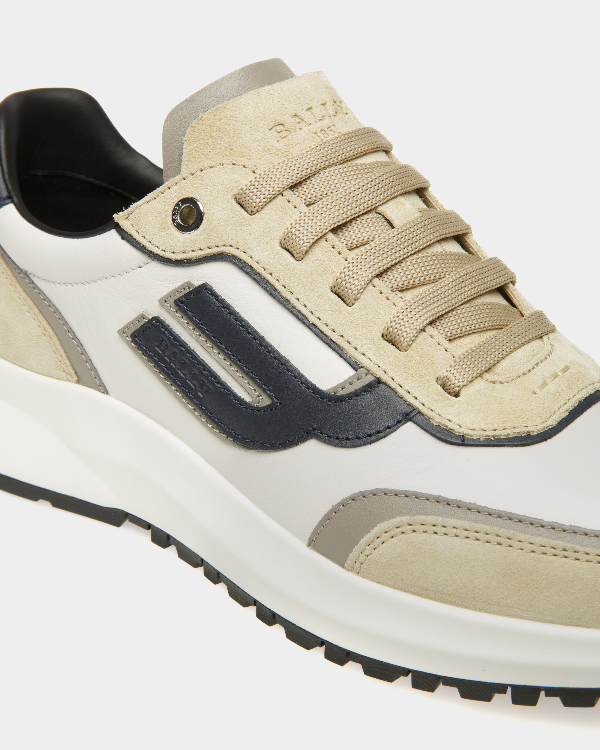 Demmy Leather Sneakers In Beige - Men's - Bally - 02