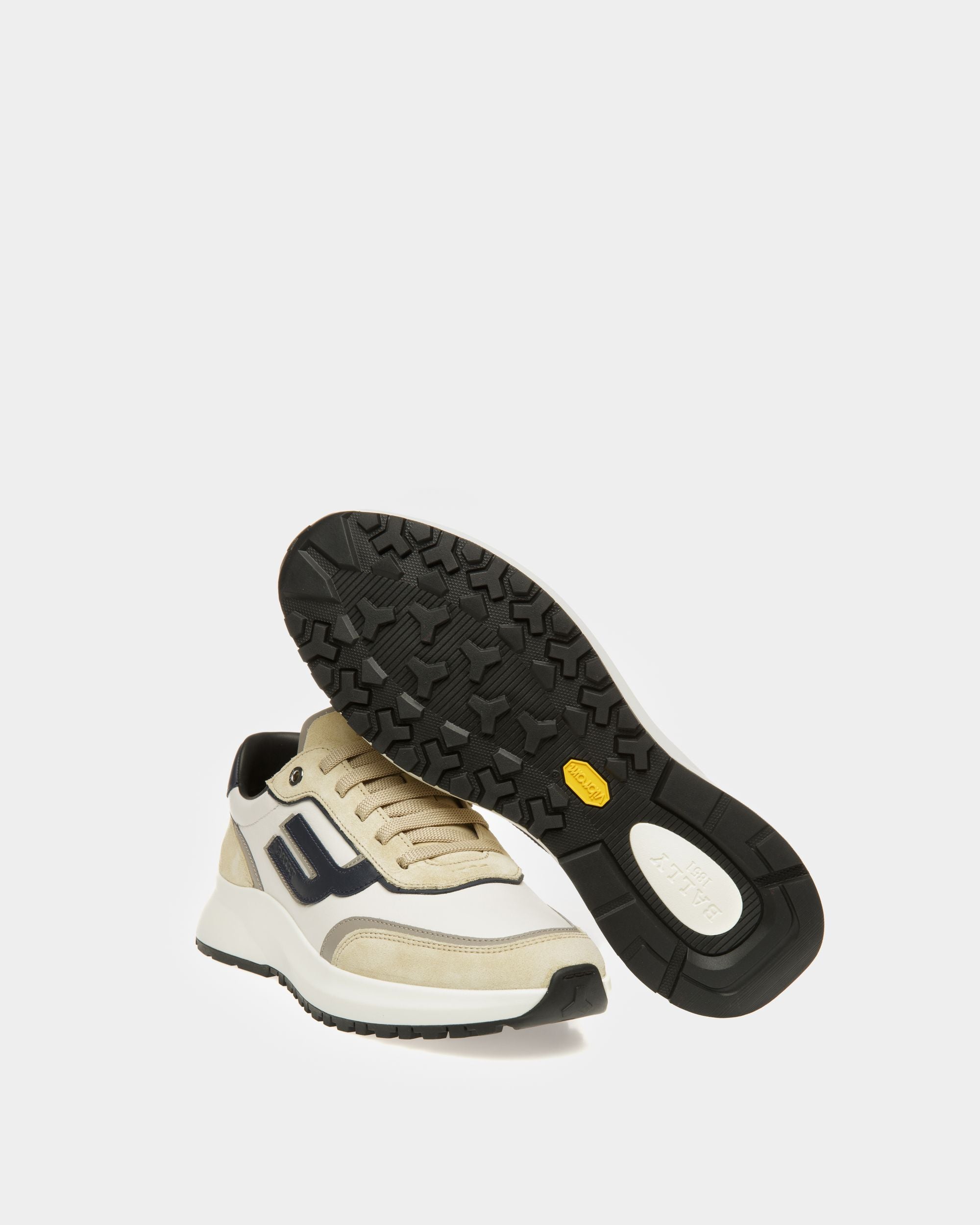 Demmy Leather Sneakers In Beige - Men's - Bally - 03