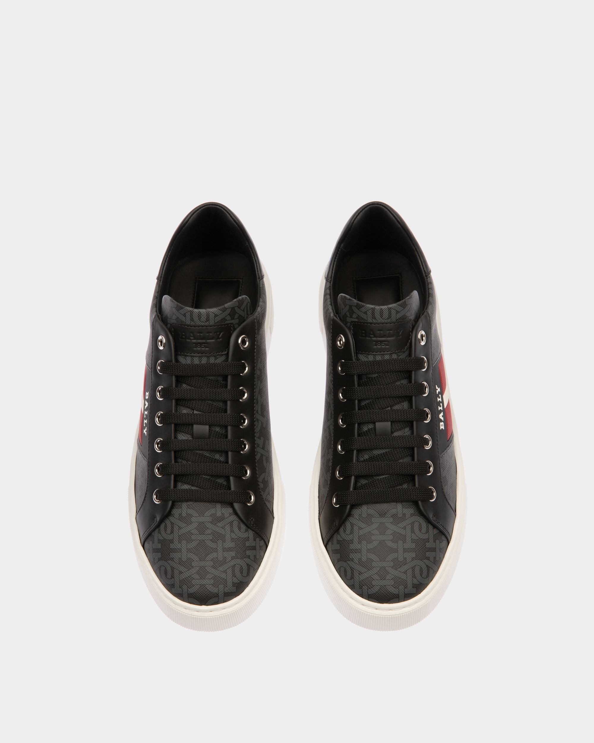 Mylton Sneakers In Black Leather And Cotton - Men's - Bally - 02