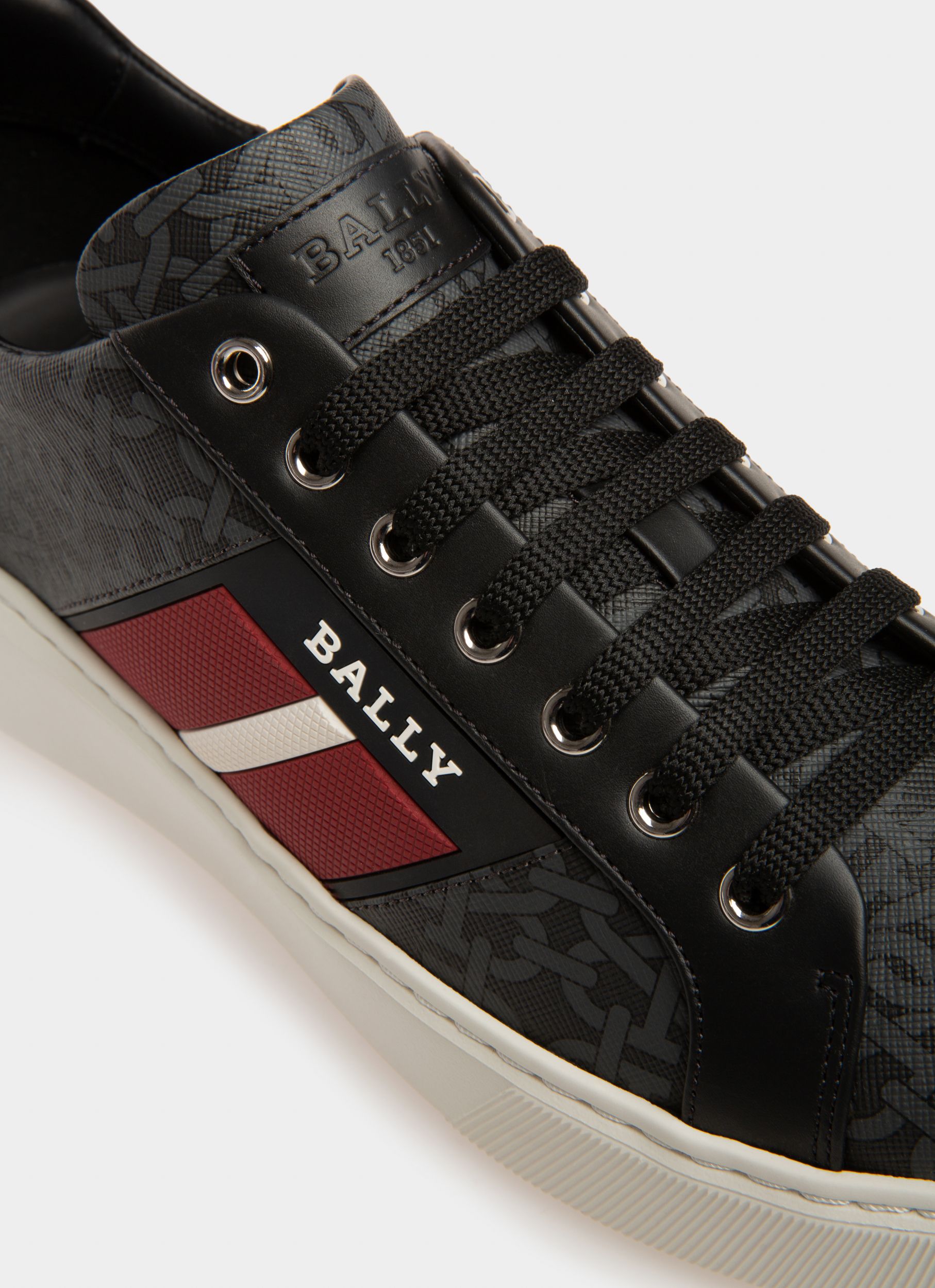Mylton Sneakers In Black Leather And Cotton - Men's - Bally - 06