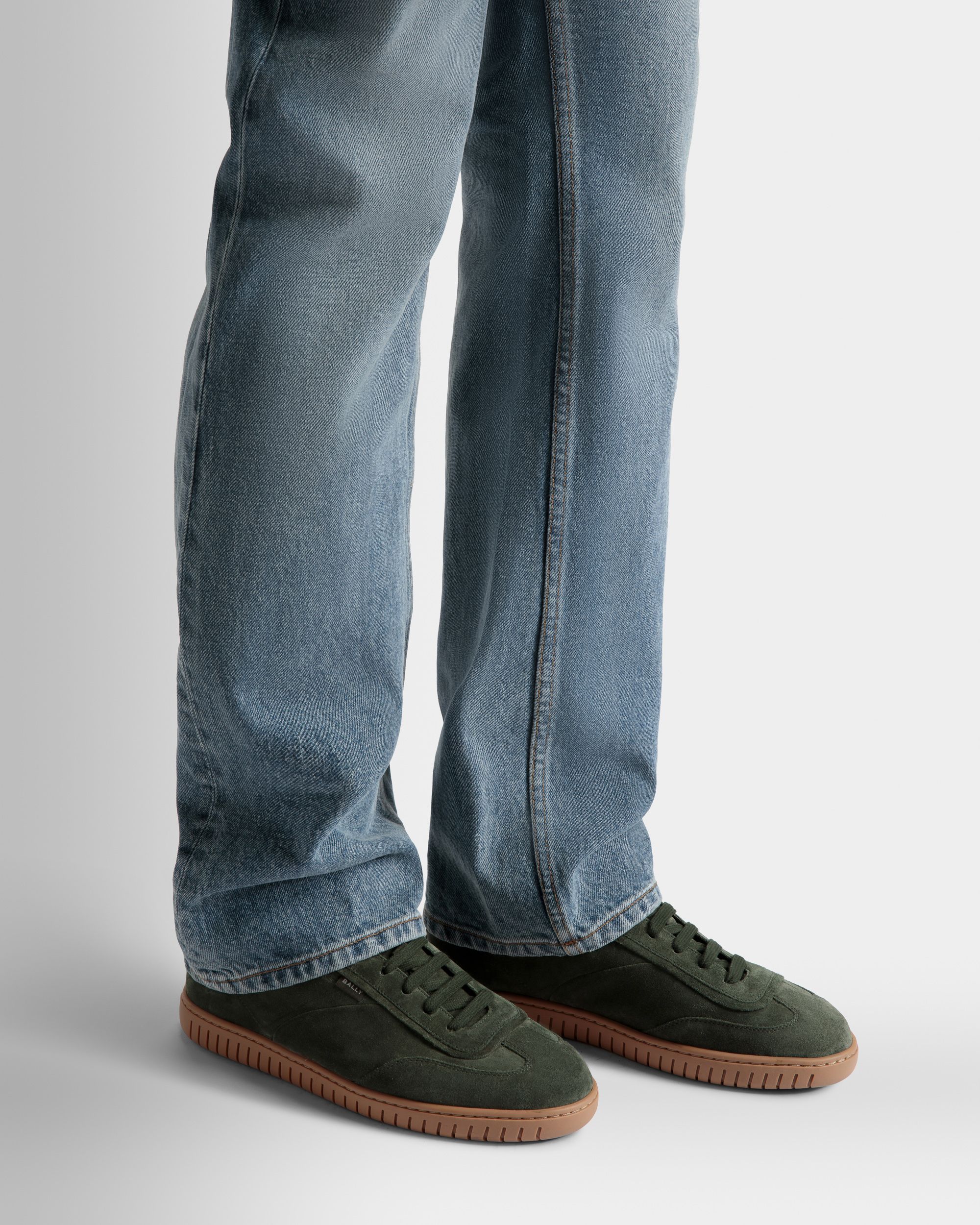 Player Sneakers In Green And Amber Leather - Men's - Bally - 02