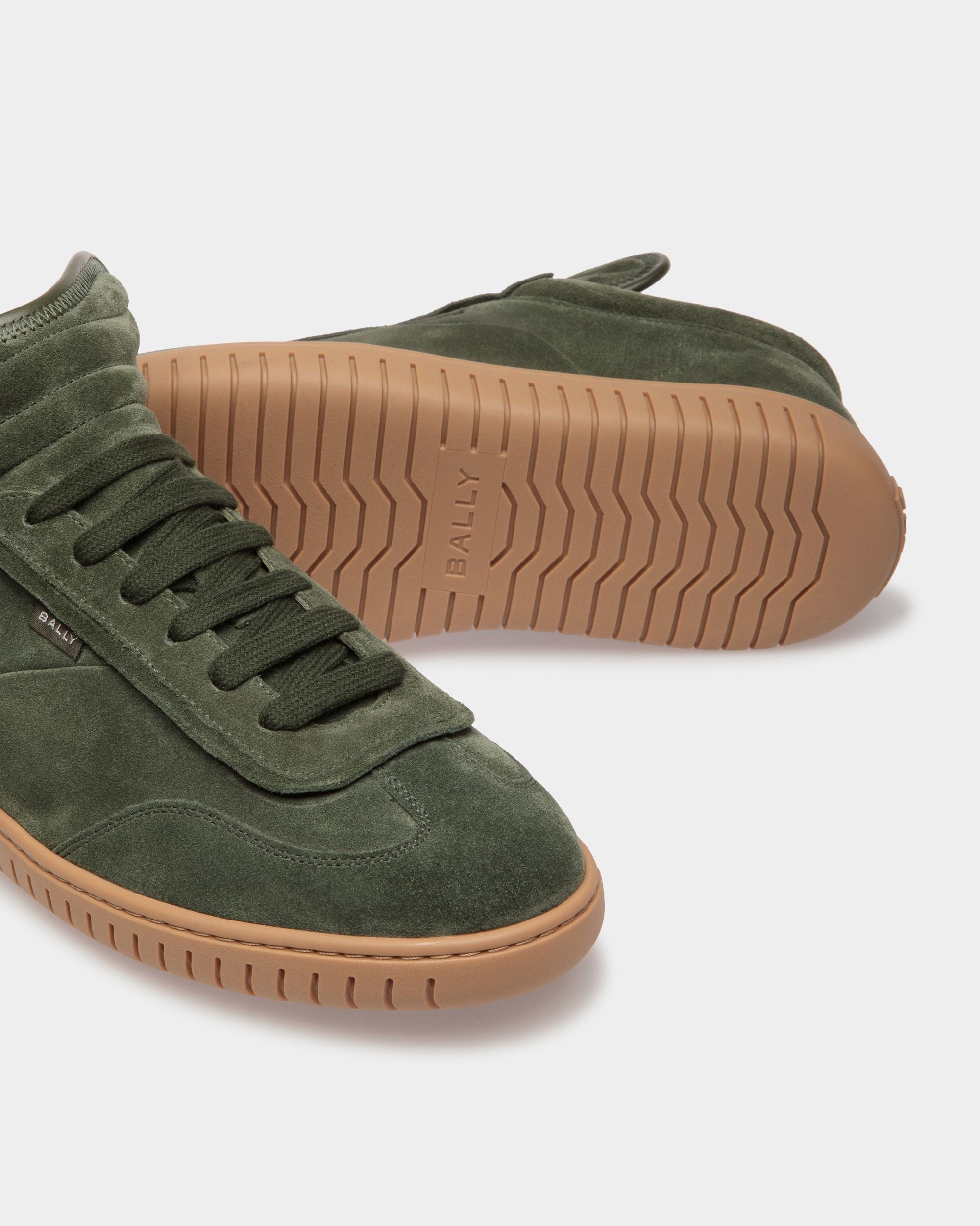 Player Sneakers In Green And Amber Leather - Men's - Bally - 05