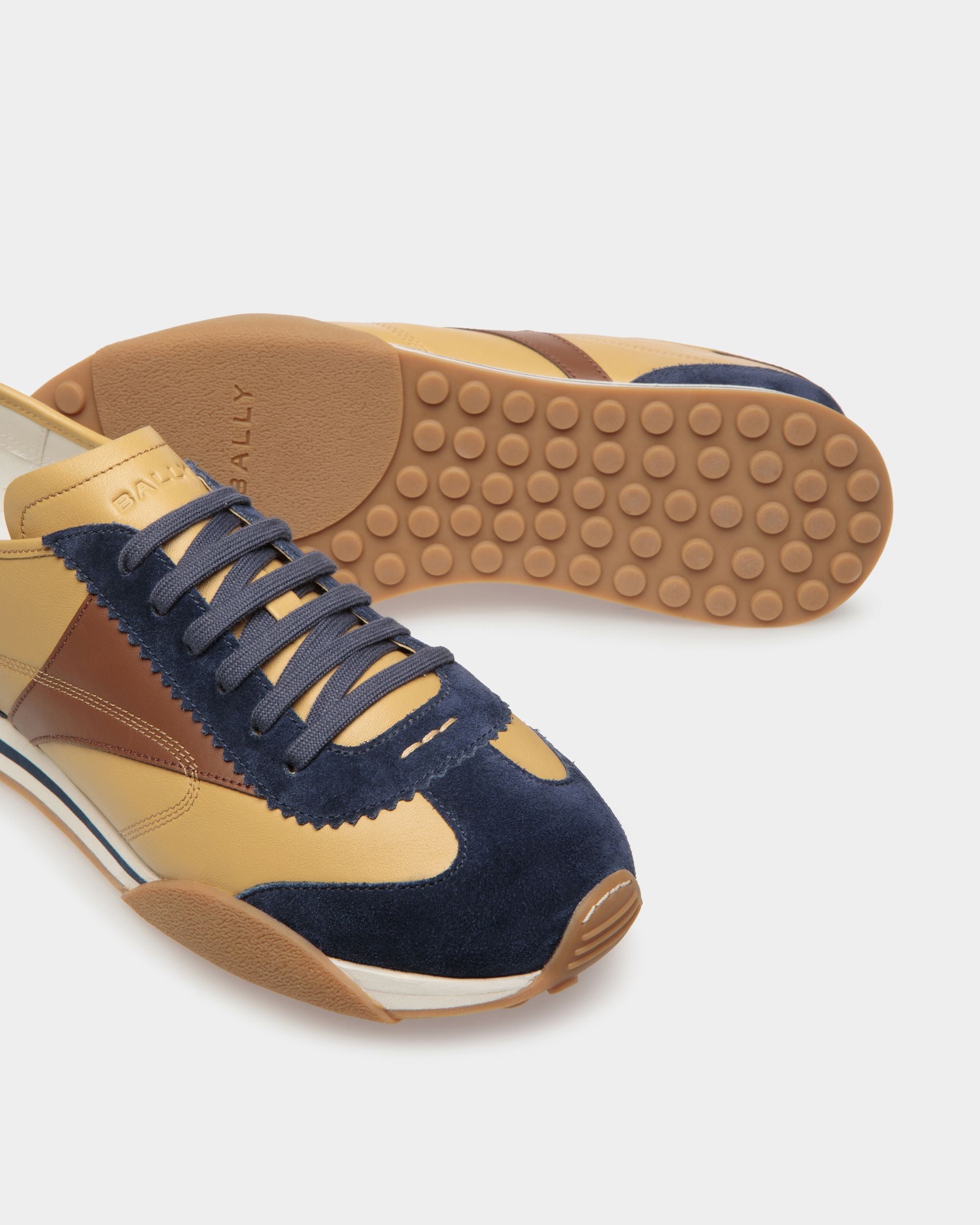 Sussex Sneakers In Marine And Brown Leather - Men's - Bally - 05