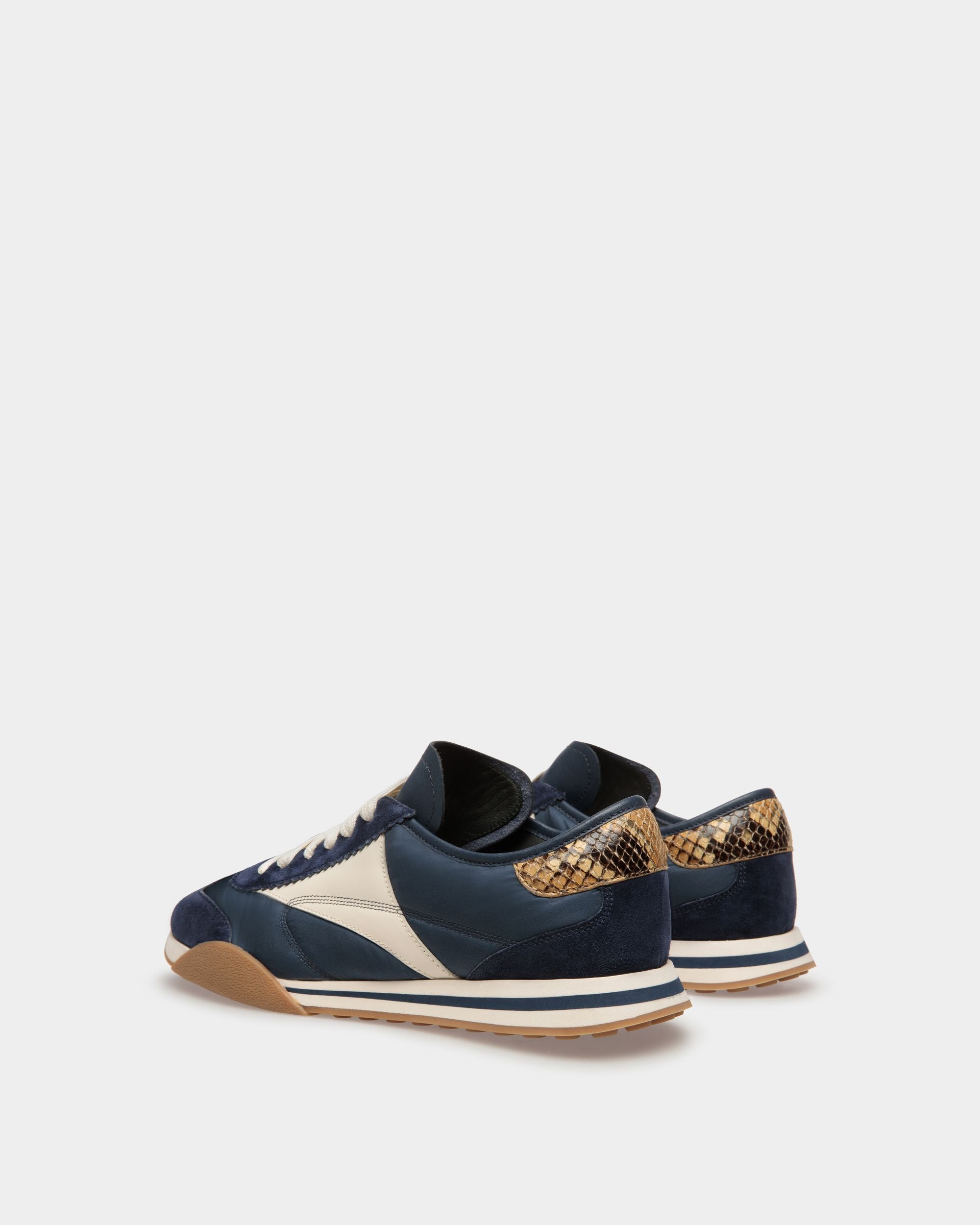 Sussex Sneakers In Marine And Bone Leather And Fabric - Men's - Bally - 03
