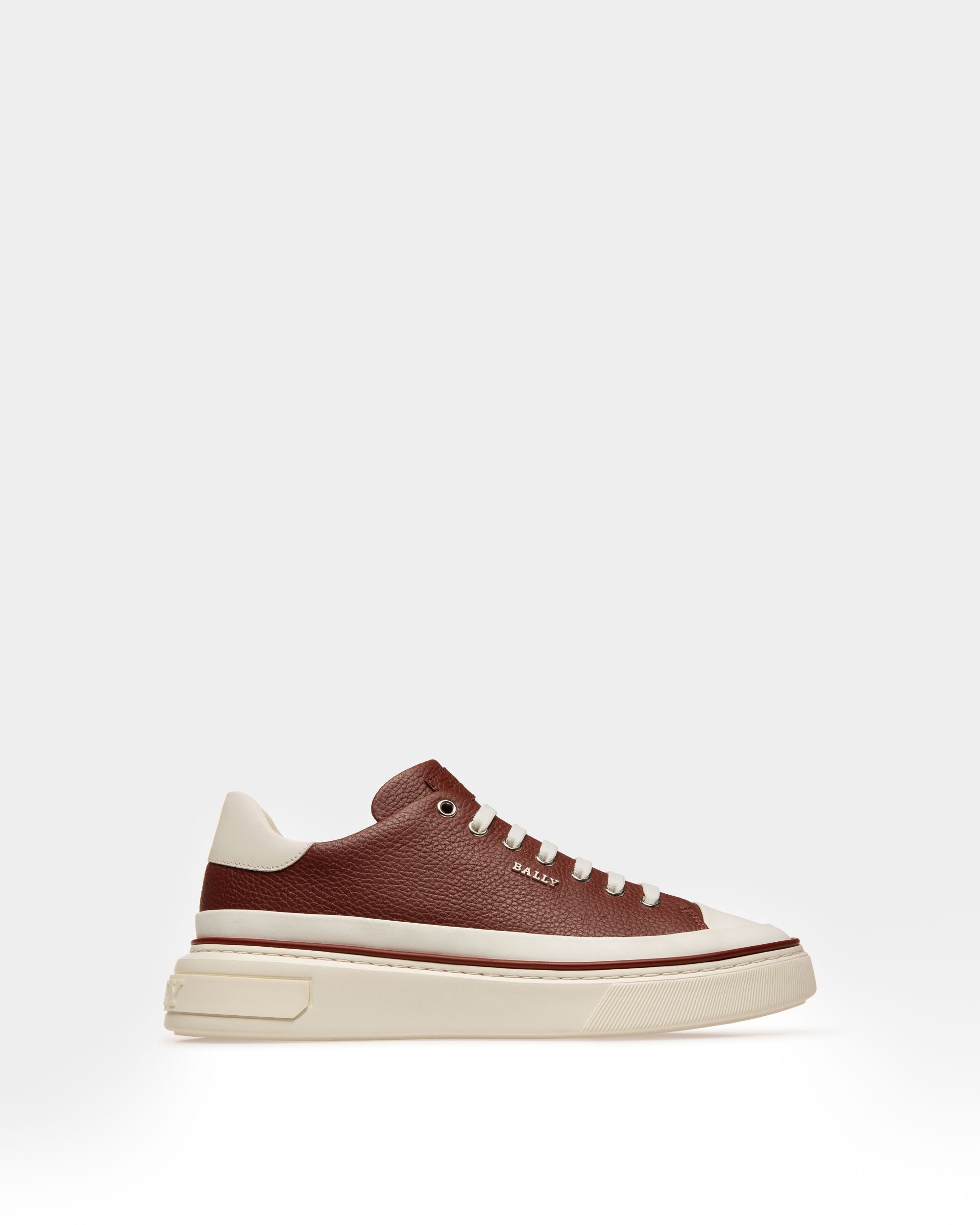 Maily Leather Sneakers In Heritage Red & White - Men's - Bally - 01