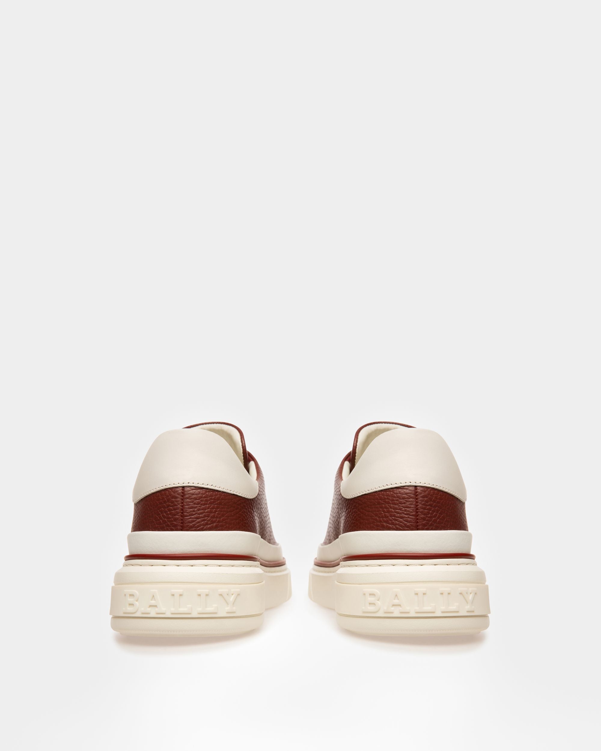 Maily Leather Sneakers In Heritage Red & White - Men's - Bally - 03