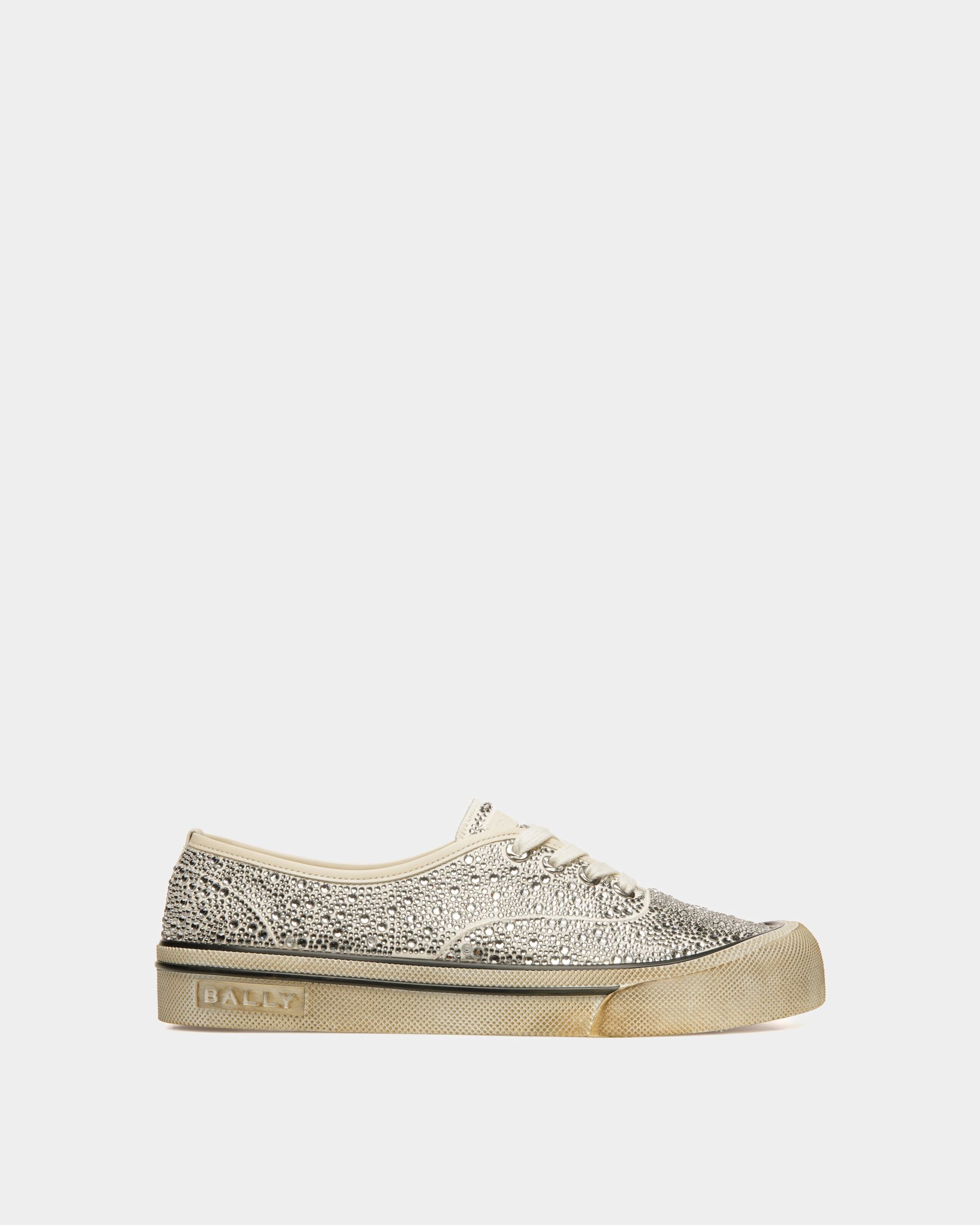 Lawren Sneakers In Bone Leather And Rhinestones - Men's - Bally - 01