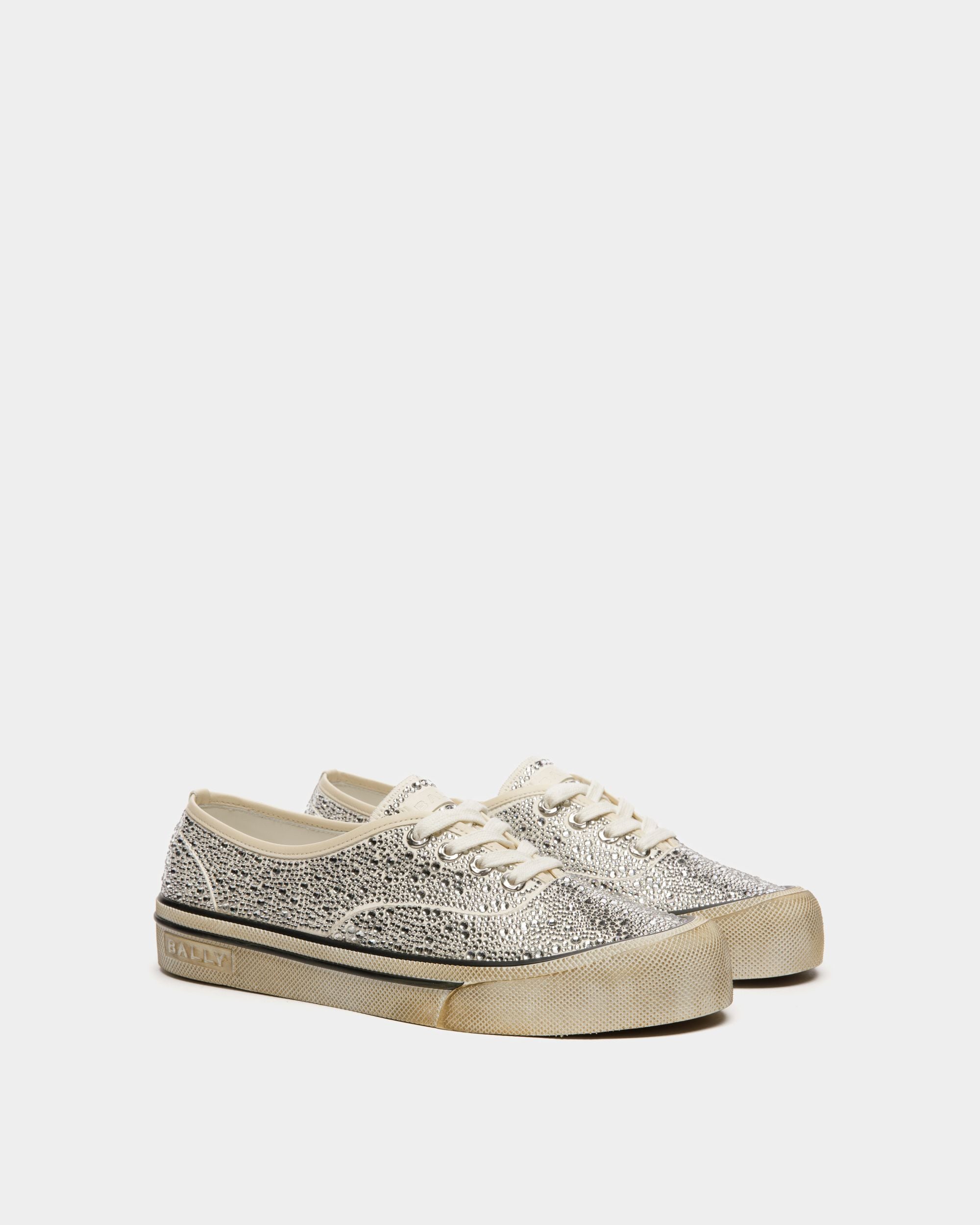 Lawren Sneakers In Bone Leather And Rhinestones - Men's - Bally - 03