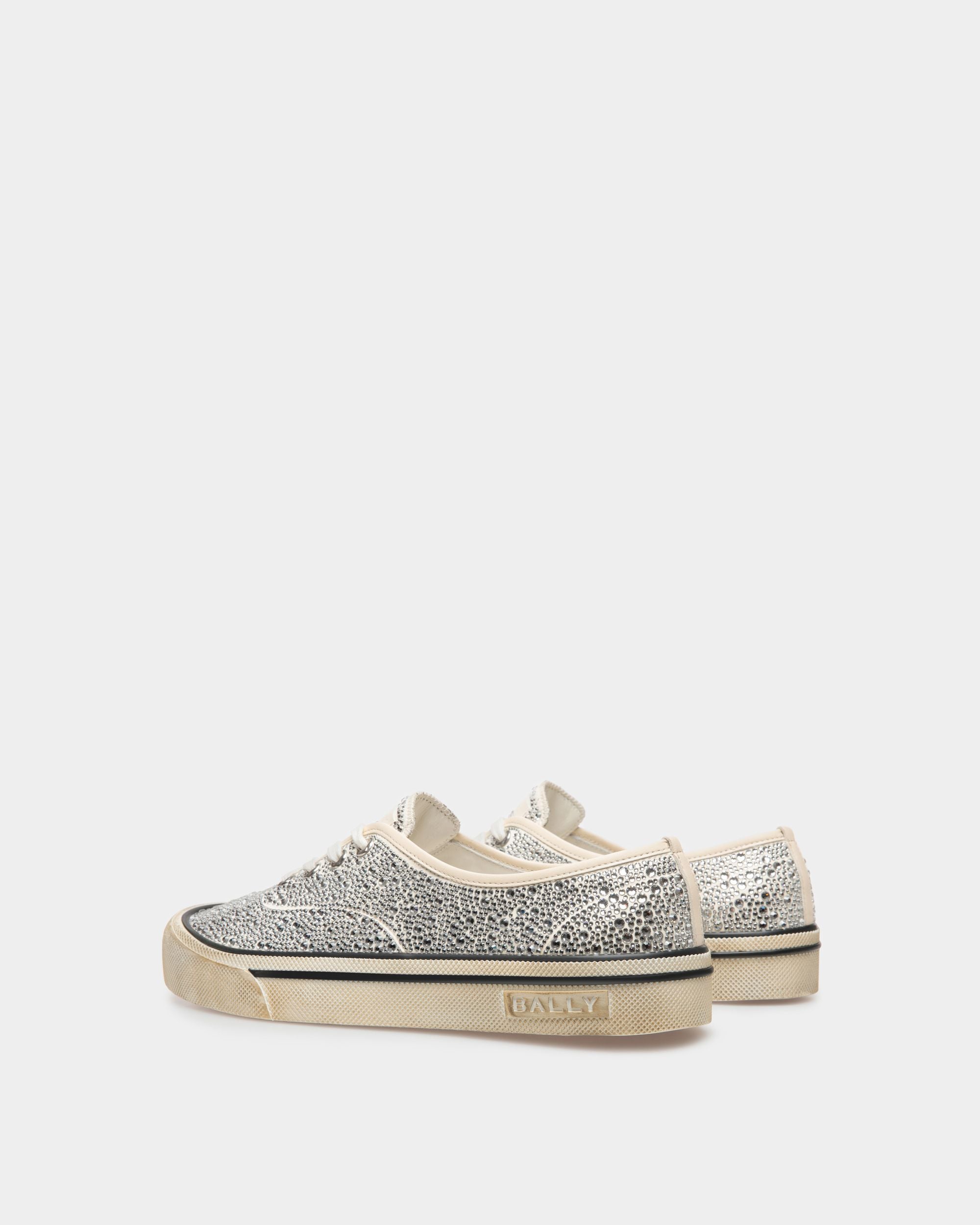 Lawren Sneakers In Bone Leather And Rhinestones - Men's - Bally - 04