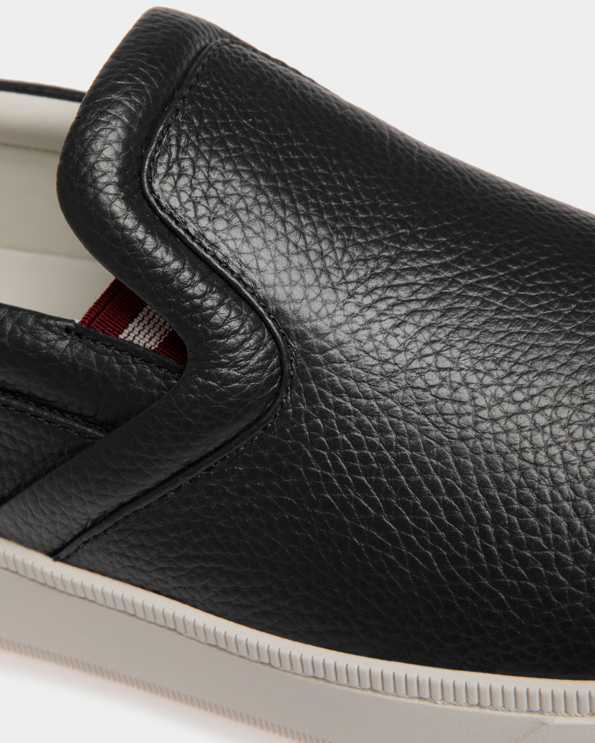 Raise Slip-On Sneaker in Black Grained Leather - Men's - Bally - 05