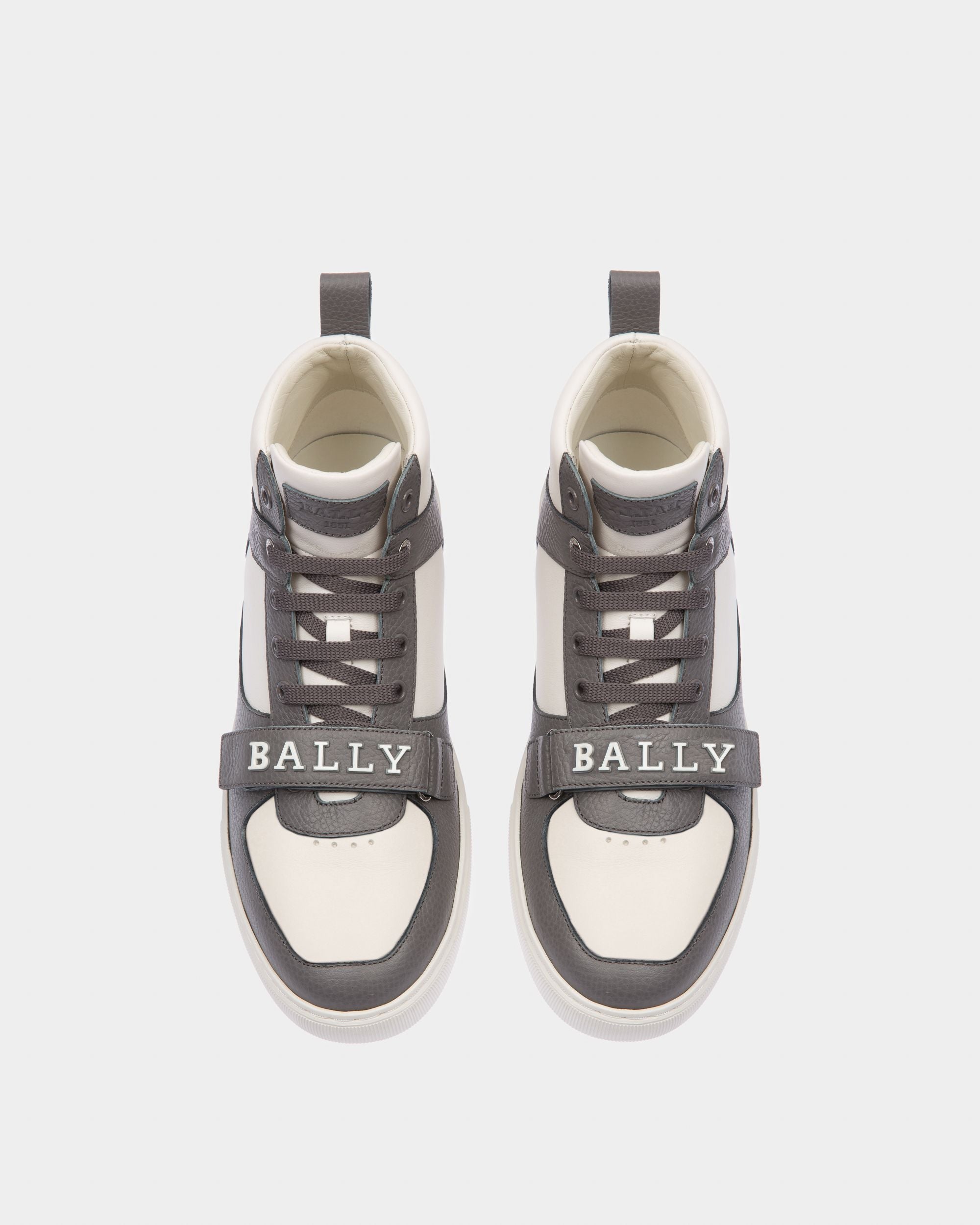 Merryk Leather Sneakers In Grey And White - Men's - Bally - 02