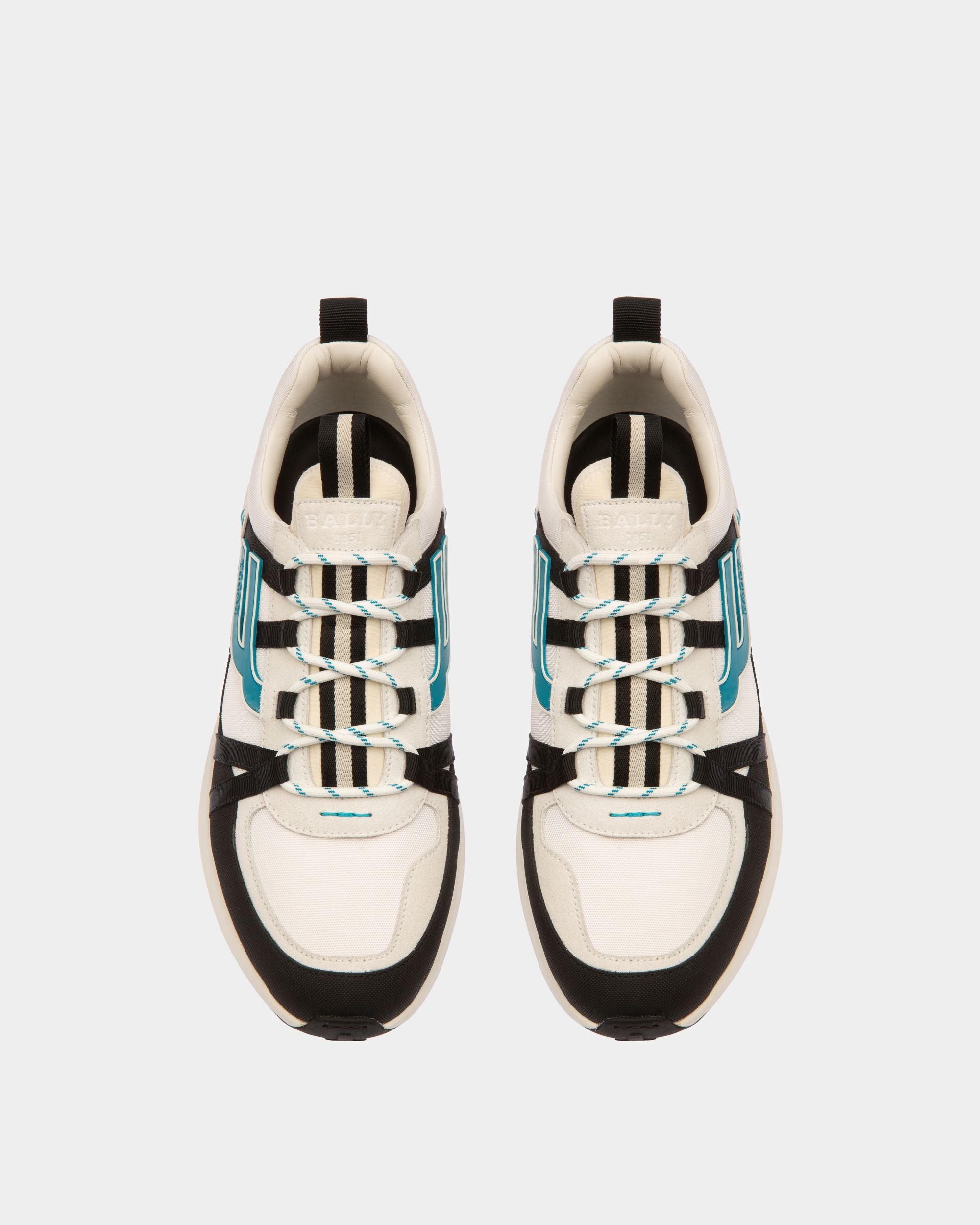 Damon Fabric And Leather Sneakers In Black And White - Men's - Bally - 02