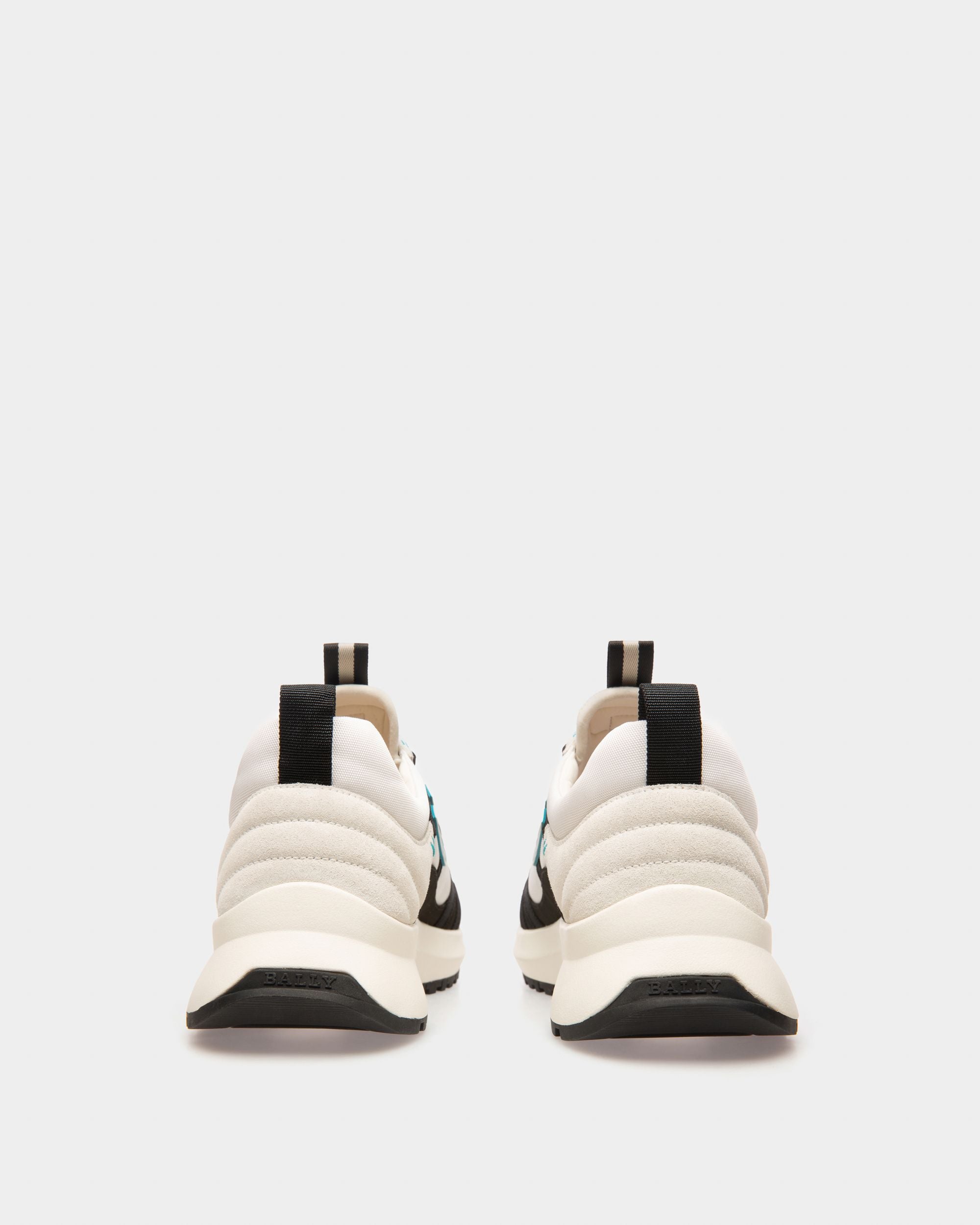 Damon Fabric And Leather Sneakers In Black And White - Men's - Bally - 04